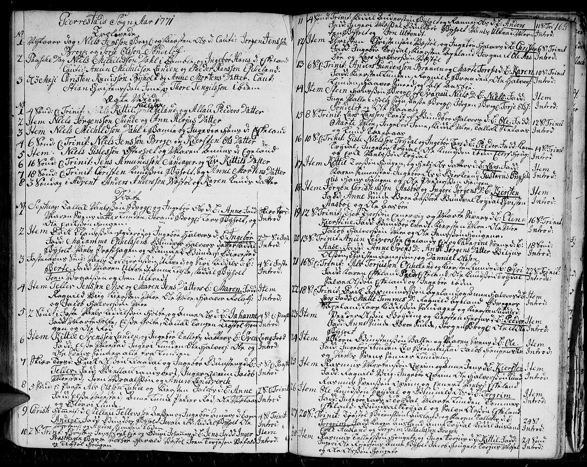 Gjerstad sokneprestkontor, AV/SAK-1111-0014/F/Fa/Faa/L0002: Parish register (official) no. A 2, 1717-1779, p. 165