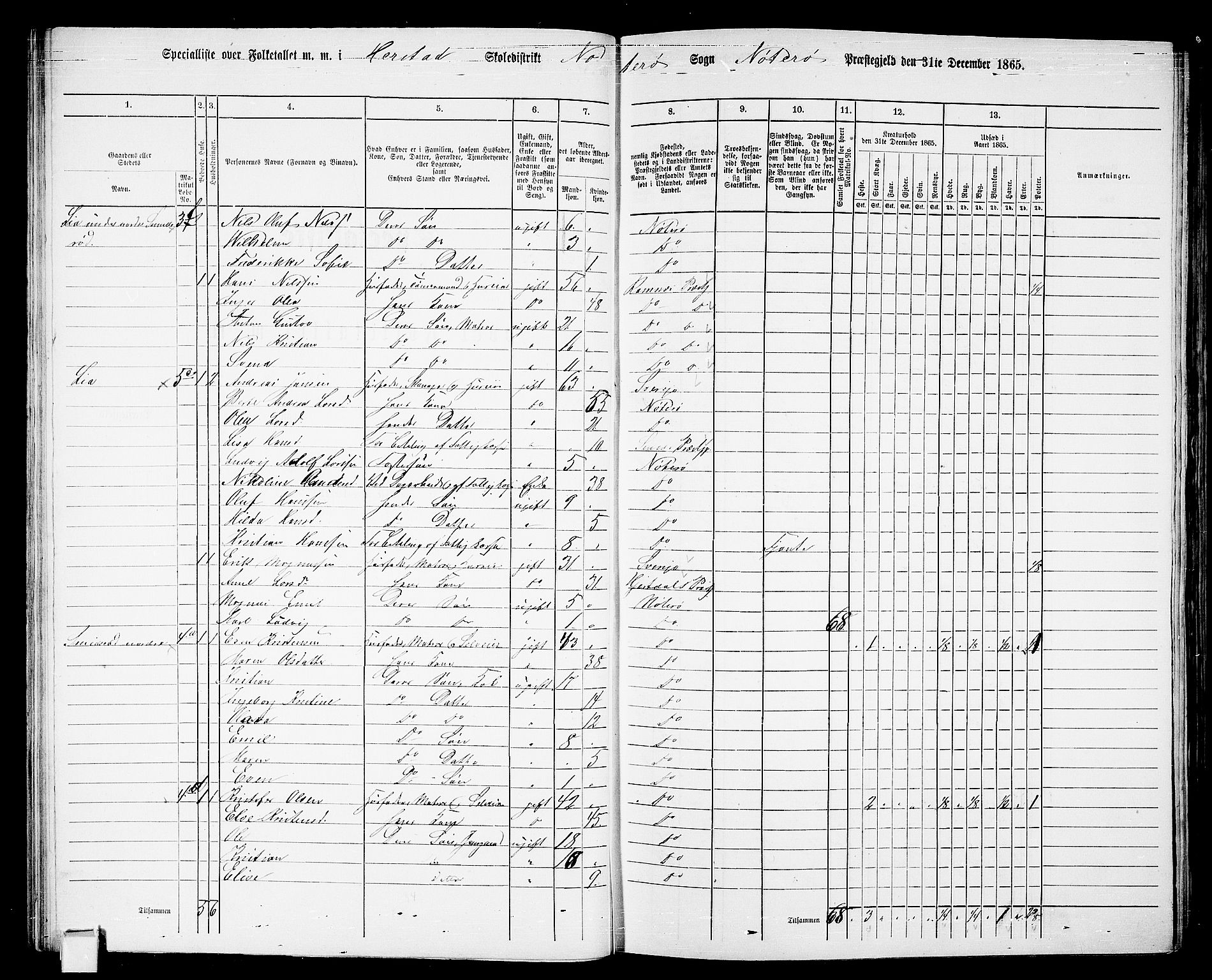 RA, 1865 census for Nøtterøy, 1865, p. 40