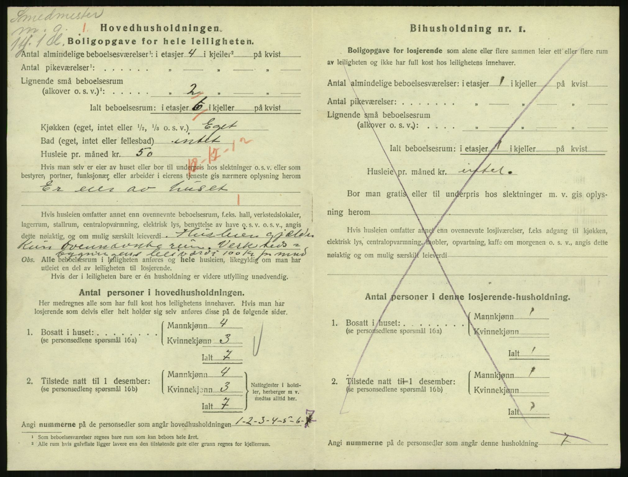 SAH, 1920 census for Lillehammer, 1920, p. 2553