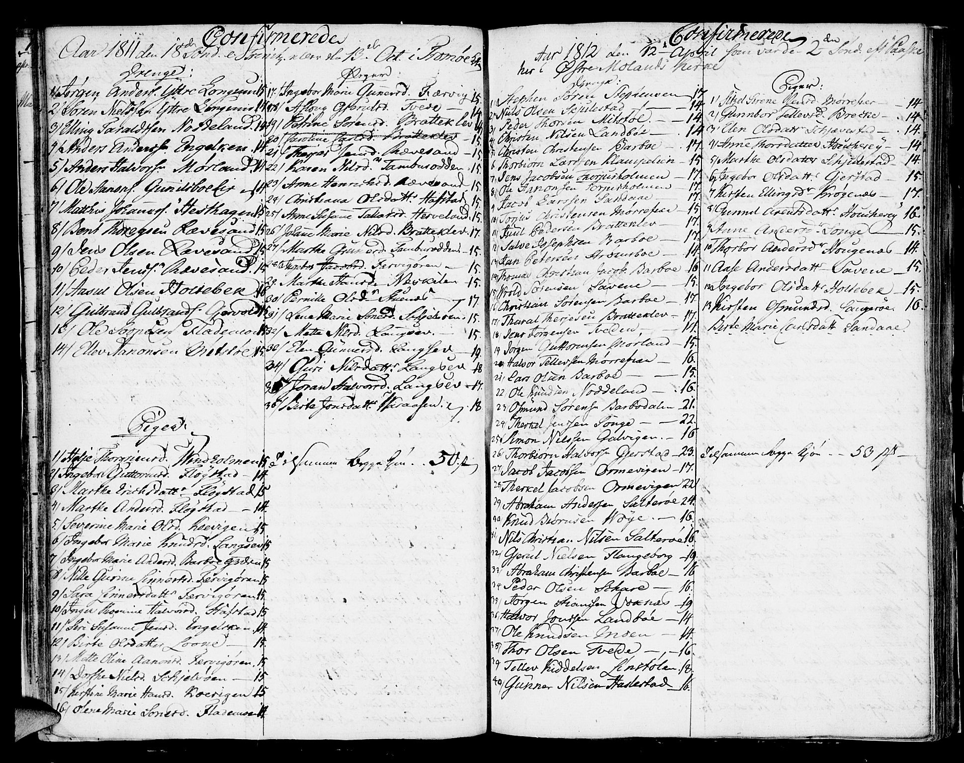 Austre Moland sokneprestkontor, AV/SAK-1111-0001/F/Fa/Faa/L0003: Parish register (official) no. A 3, 1808-1815, p. 34