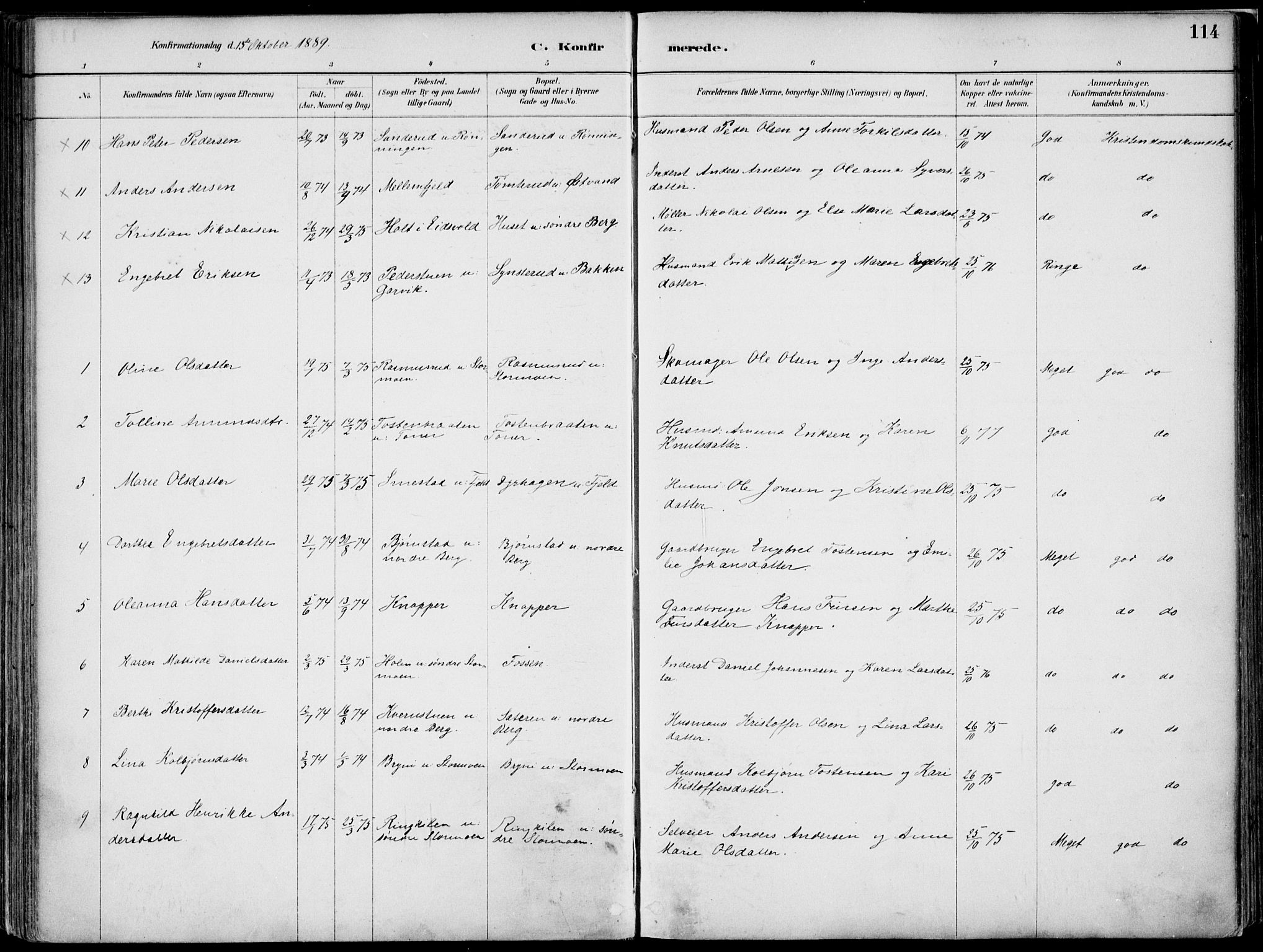 Nord-Odal prestekontor, SAH/PREST-032/H/Ha/Haa/L0008: Parish register (official) no. 8, 1886-1901, p. 114