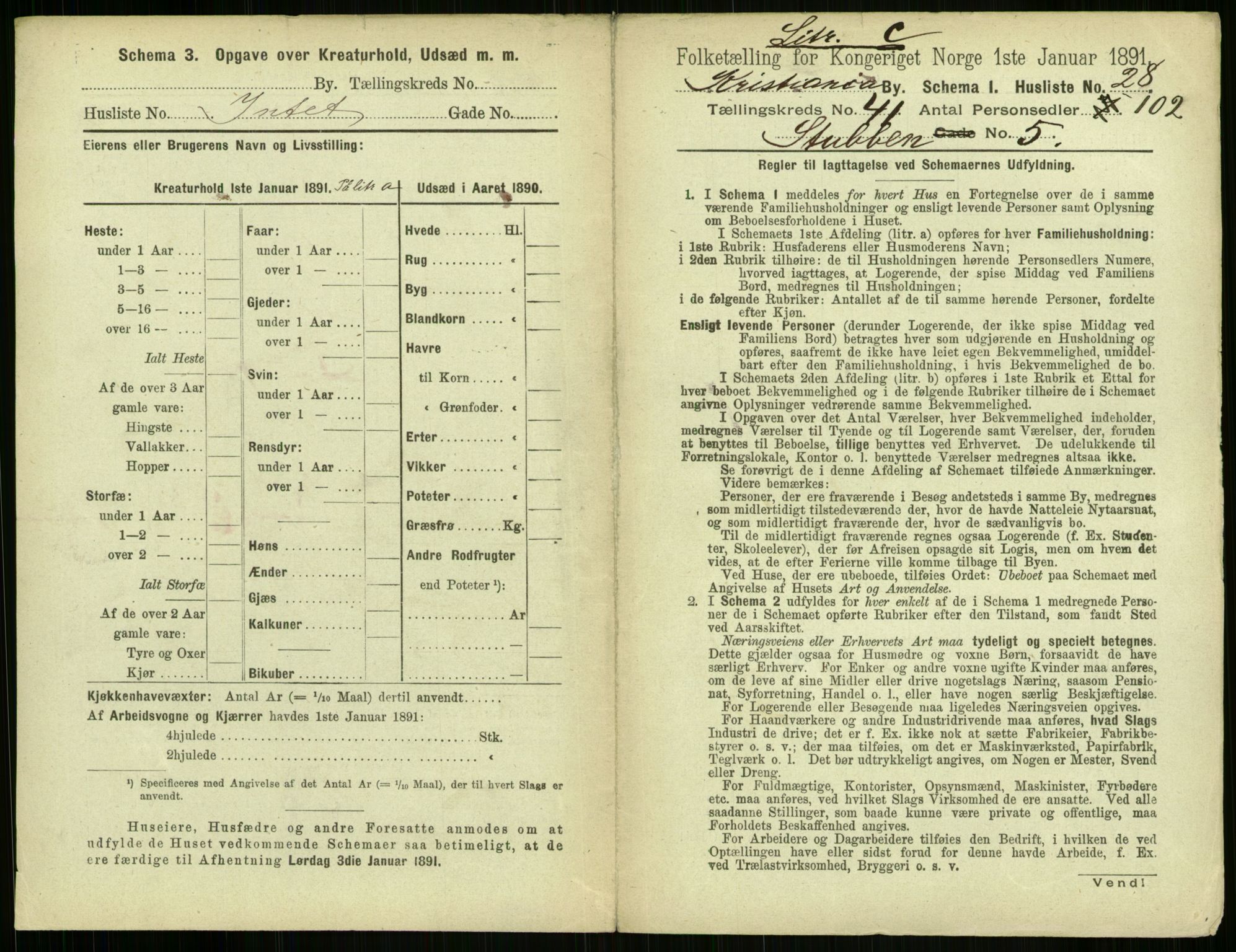 RA, 1891 census for 0301 Kristiania, 1891, p. 23731