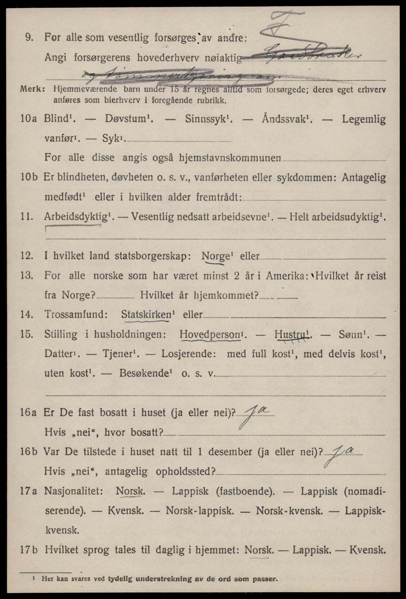 SAT, 1920 census for Selbu, 1920, p. 1689