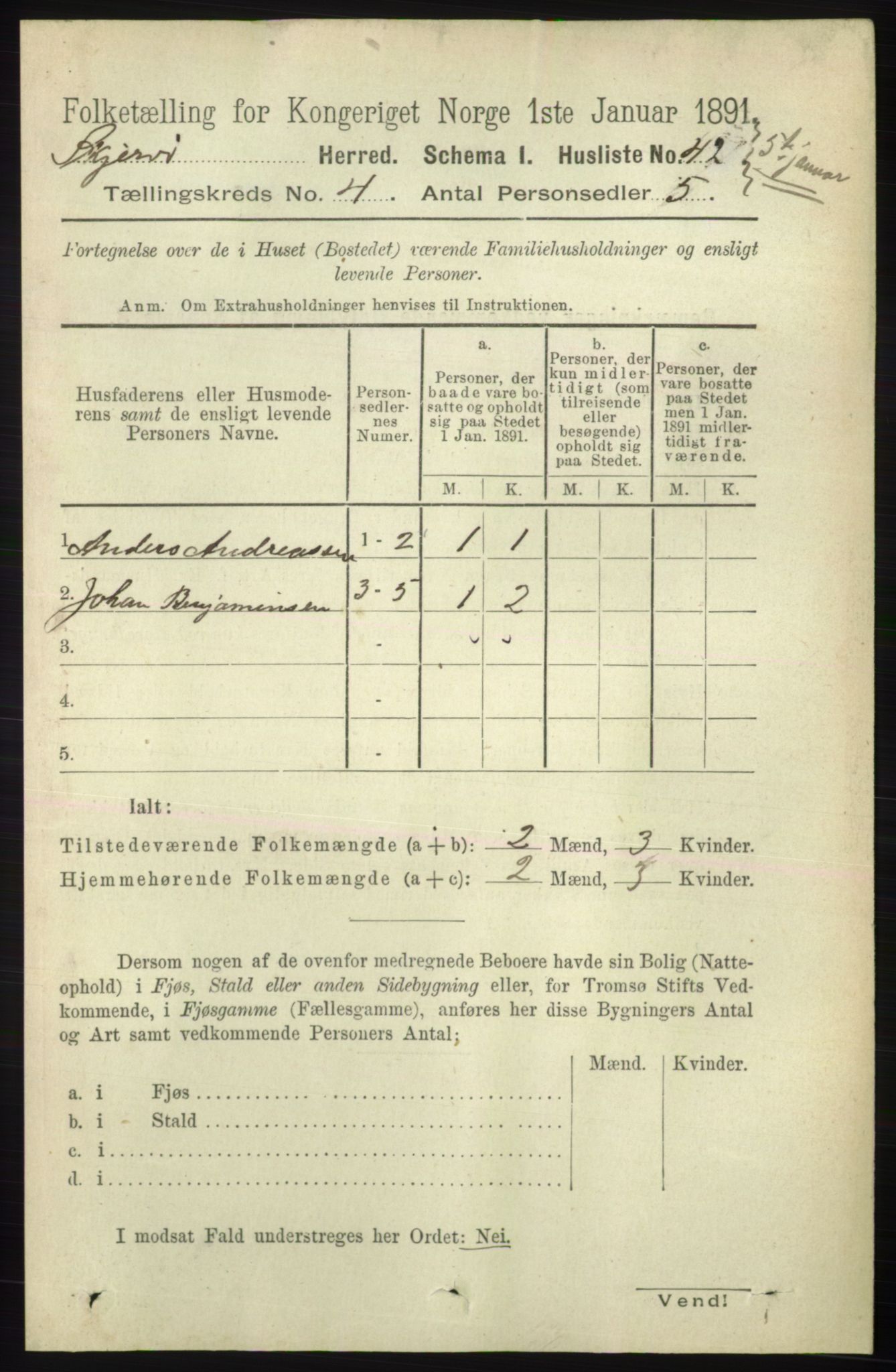 RA, 1891 census for 1941 Skjervøy, 1891, p. 2265