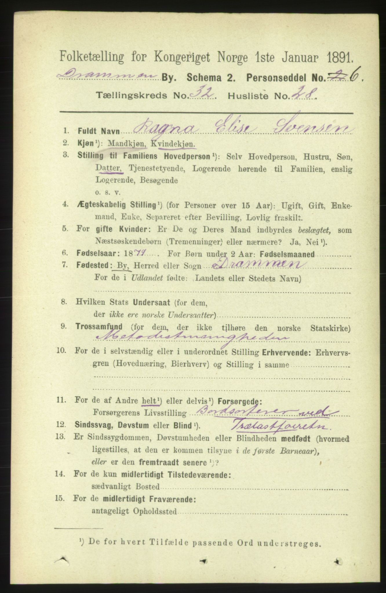 RA, 1891 census for 0602 Drammen, 1891, p. 19608