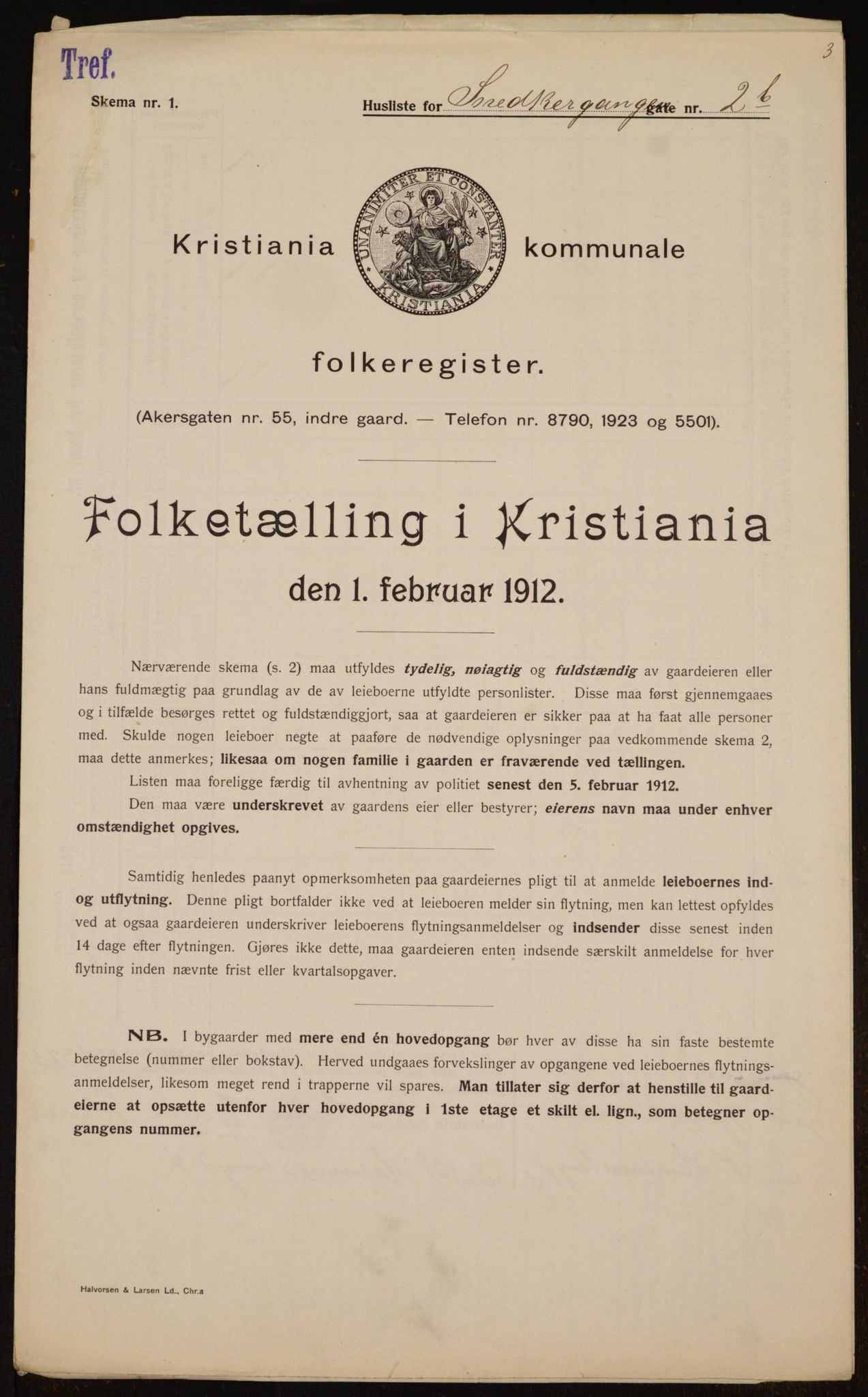 OBA, Municipal Census 1912 for Kristiania, 1912, p. 98259