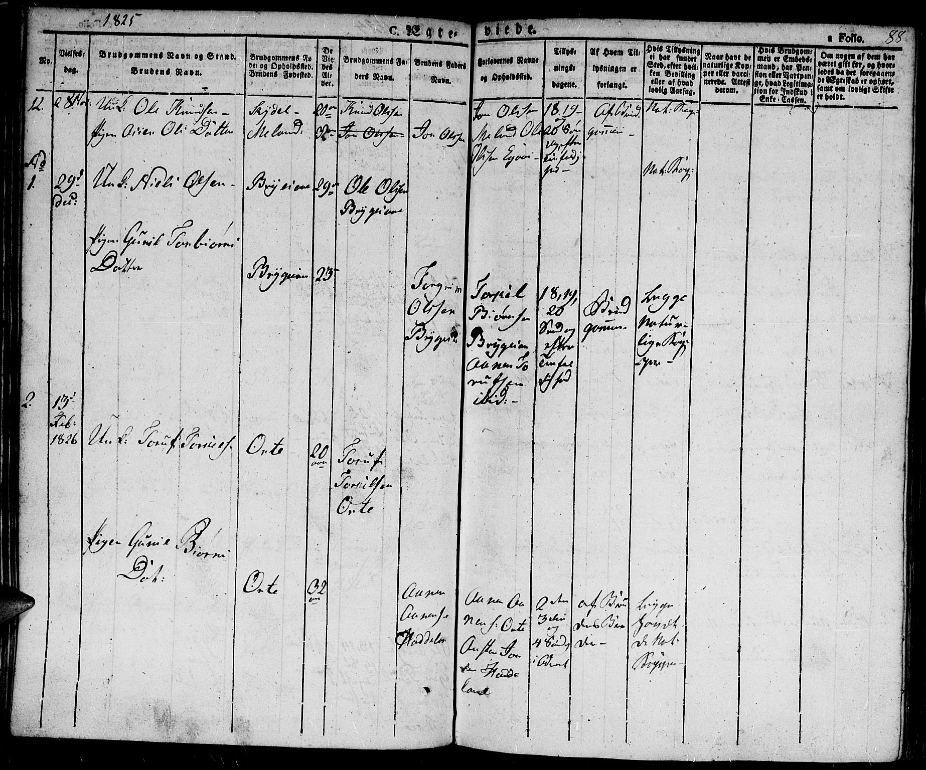 Hægebostad sokneprestkontor, AV/SAK-1111-0024/F/Fa/Fab/L0001: Parish register (official) no. A 1, 1823-1867, p. 88