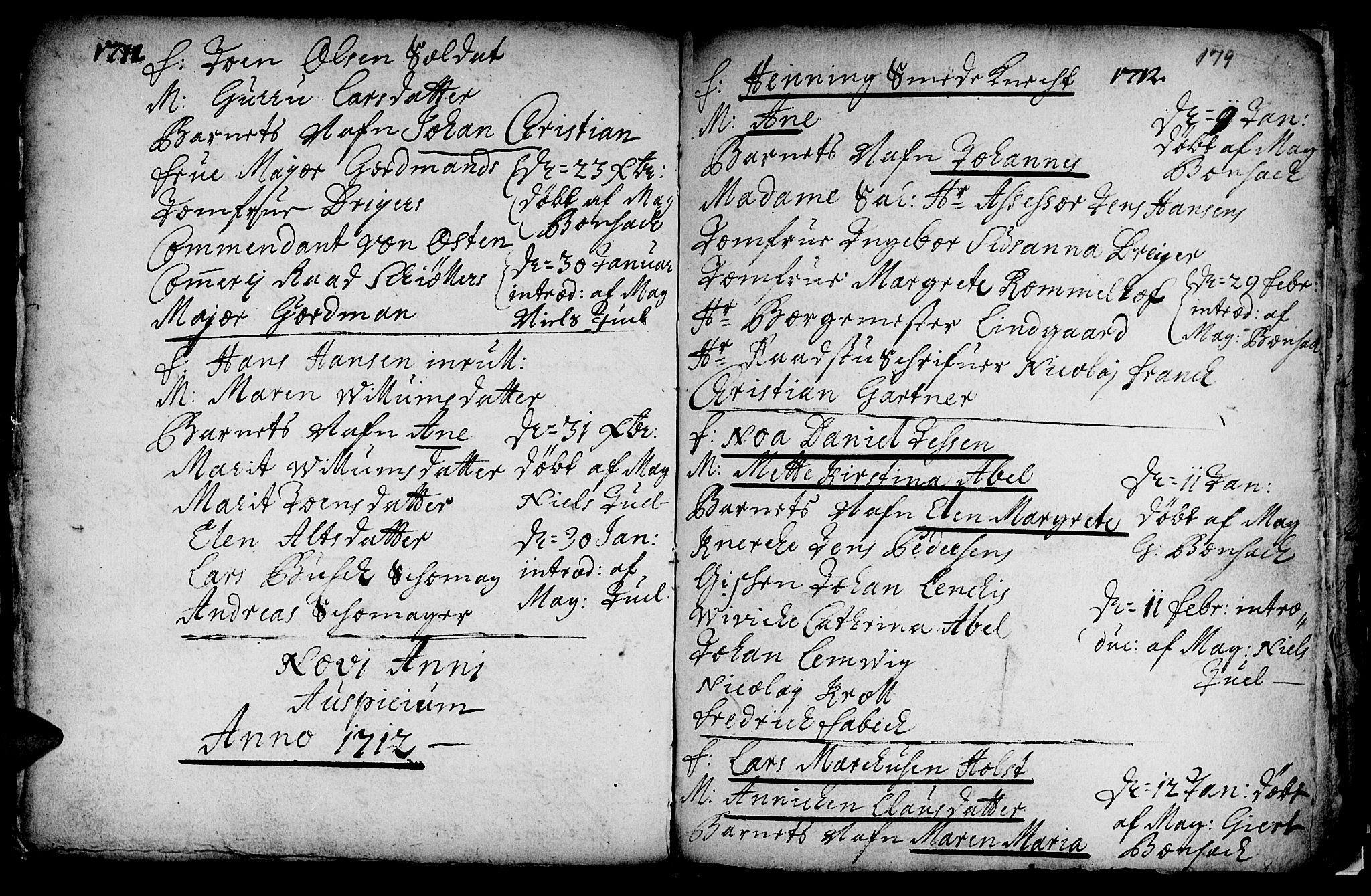 Ministerialprotokoller, klokkerbøker og fødselsregistre - Sør-Trøndelag, SAT/A-1456/601/L0034: Parish register (official) no. 601A02, 1702-1714, p. 179