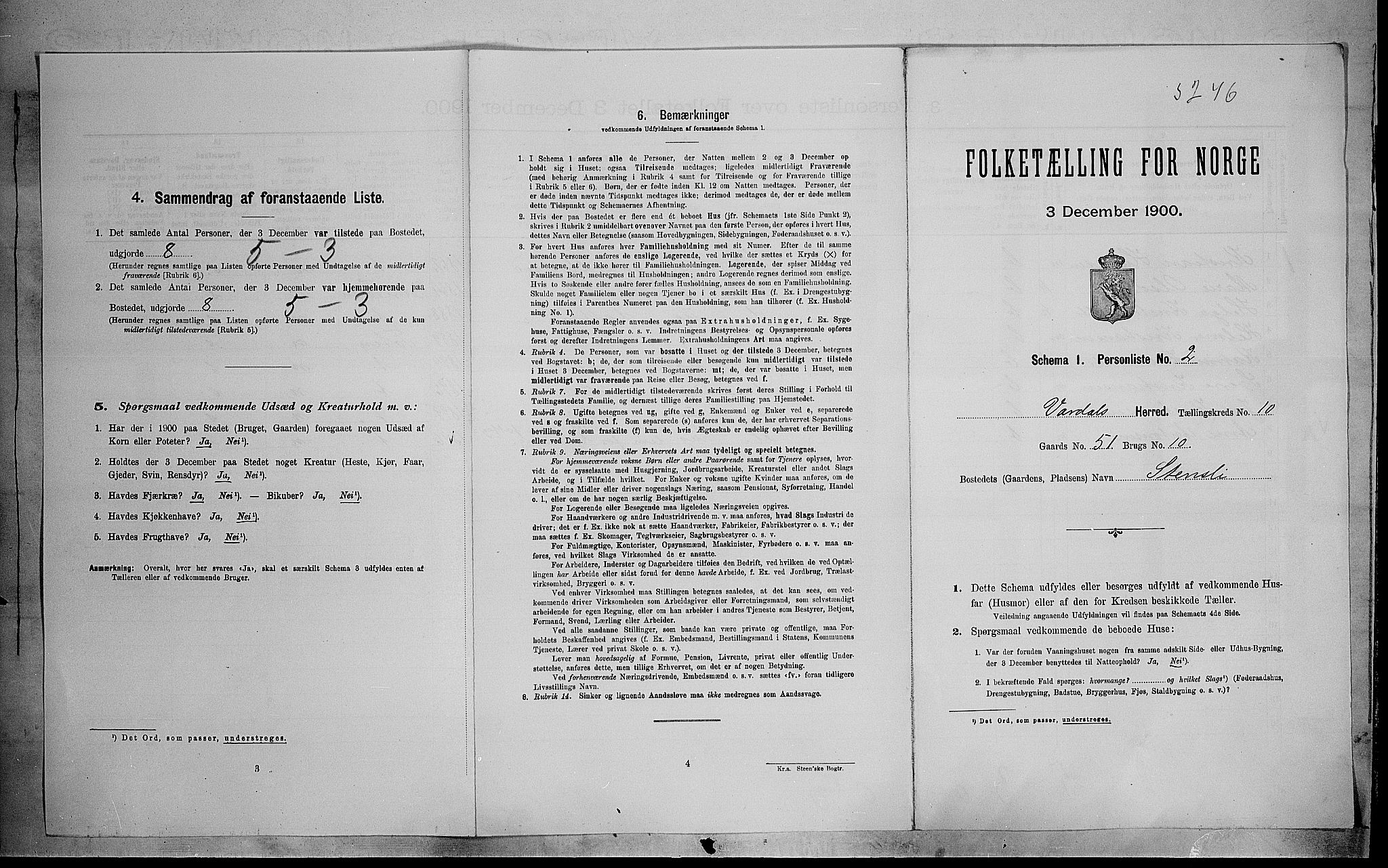 SAH, 1900 census for Vardal, 1900, p. 936