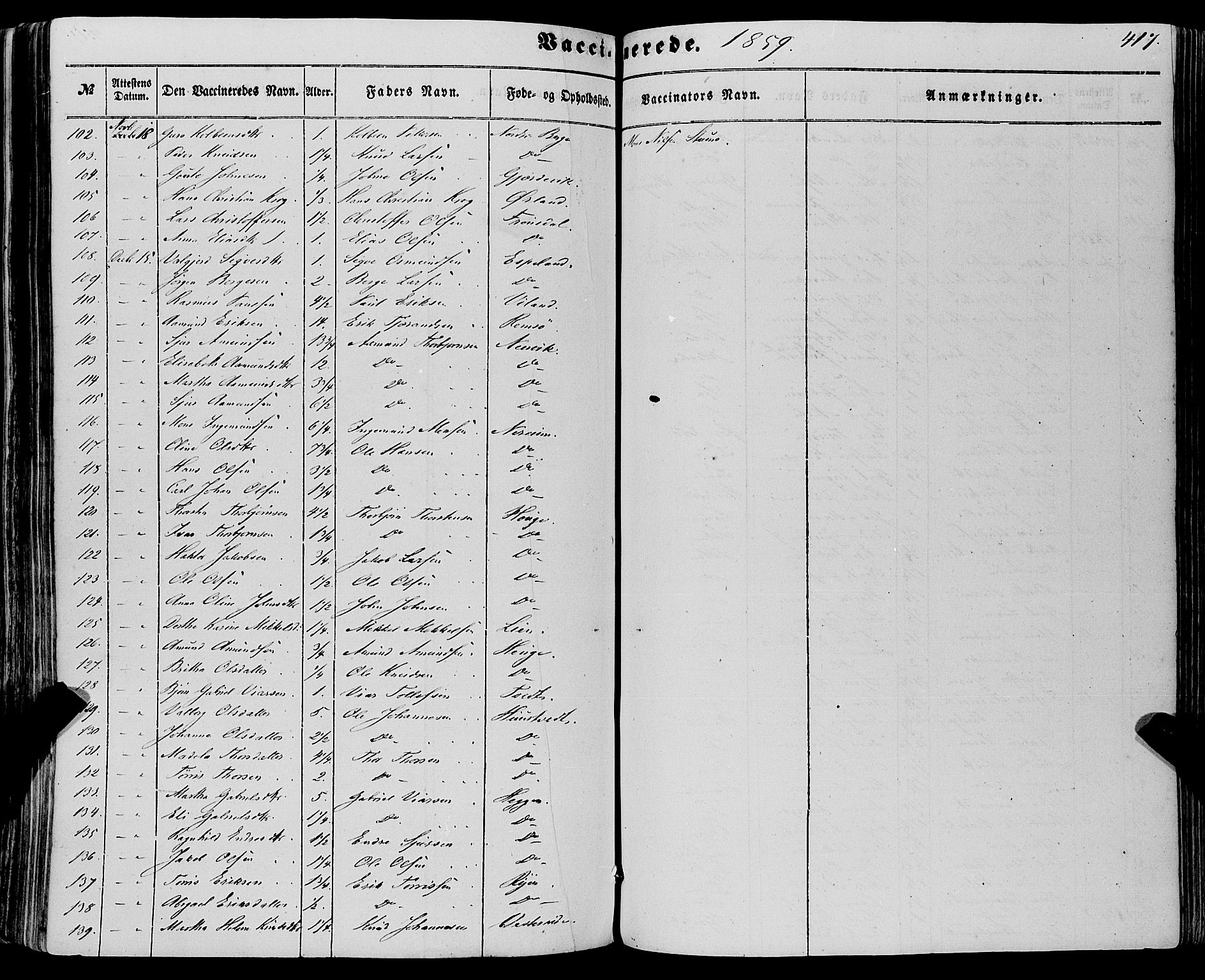 Fjelberg sokneprestembete, SAB/A-75201/H/Haa: Parish register (official) no. A 7, 1851-1867, p. 417