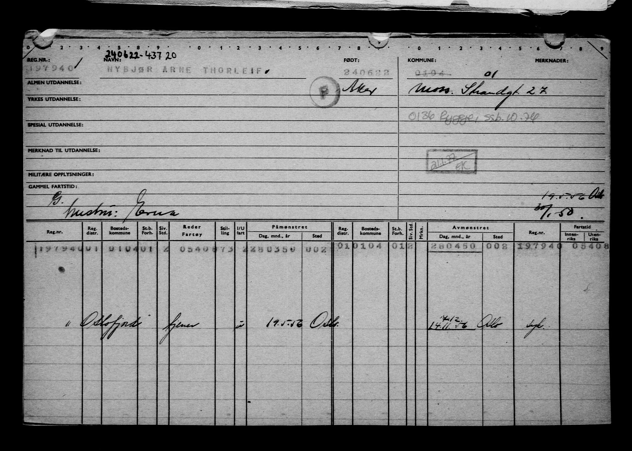 Direktoratet for sjømenn, AV/RA-S-3545/G/Gb/L0208: Hovedkort, 1922, p. 21