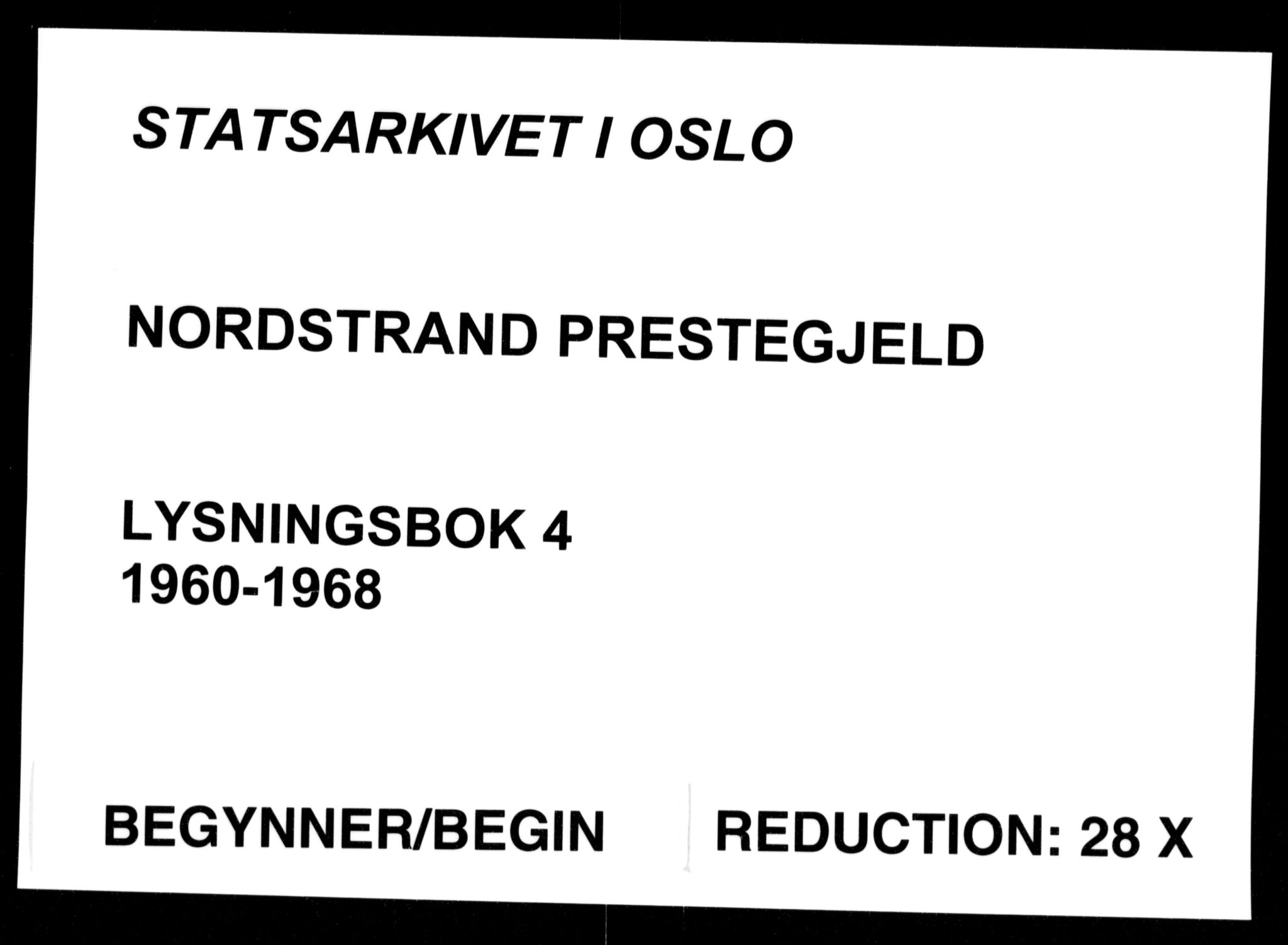Nordstrand prestekontor Kirkebøker, SAO/A-10362a/H/Ha/L0004: Banns register no. 4, 1960-1968