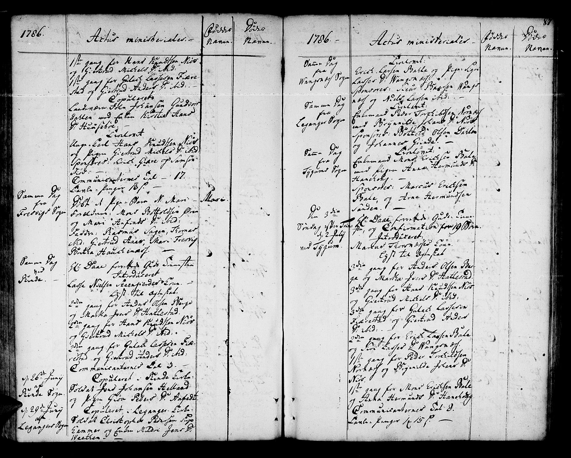 Leikanger sokneprestembete, AV/SAB-A-81001/H/Haa/Haaa/L0004: Parish register (official) no. A 4, 1770-1791, p. 87