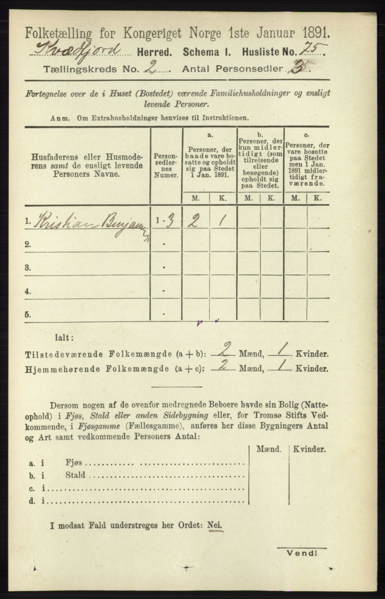 RA, 1891 census for 1911 Kvæfjord, 1891, p. 702