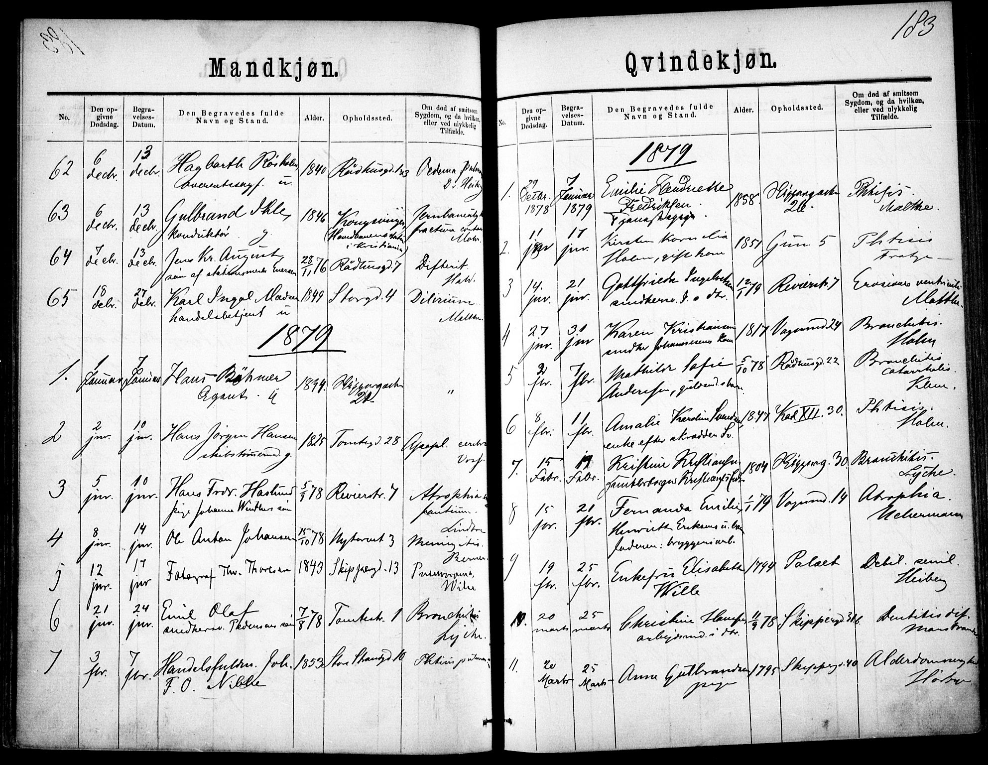 Oslo domkirke Kirkebøker, SAO/A-10752/F/Fa/L0026: Parish register (official) no. 26, 1867-1884, p. 183