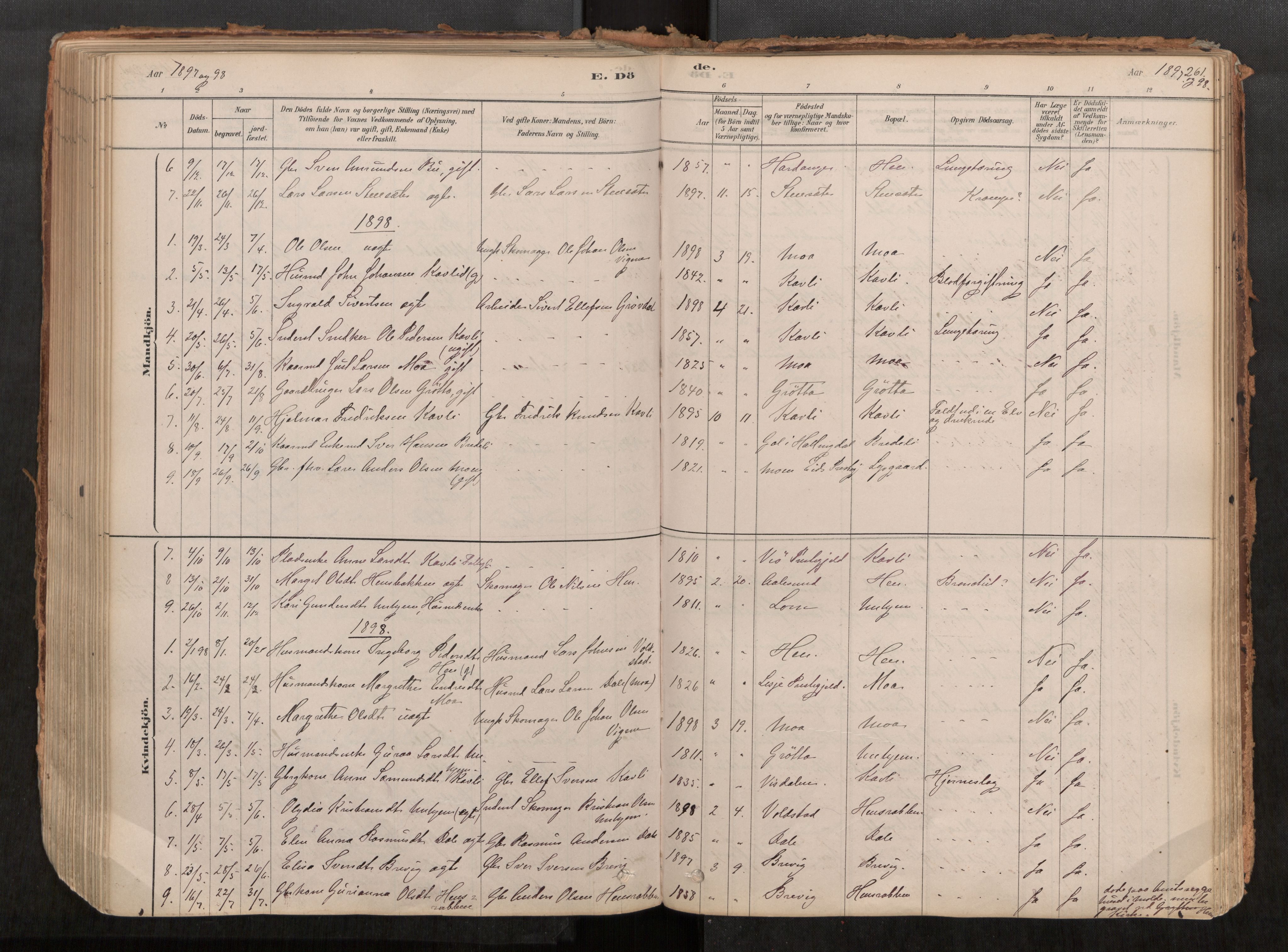 Ministerialprotokoller, klokkerbøker og fødselsregistre - Møre og Romsdal, SAT/A-1454/545/L0594: Parish register (official) no. 545A03, 1878-1920, p. 261