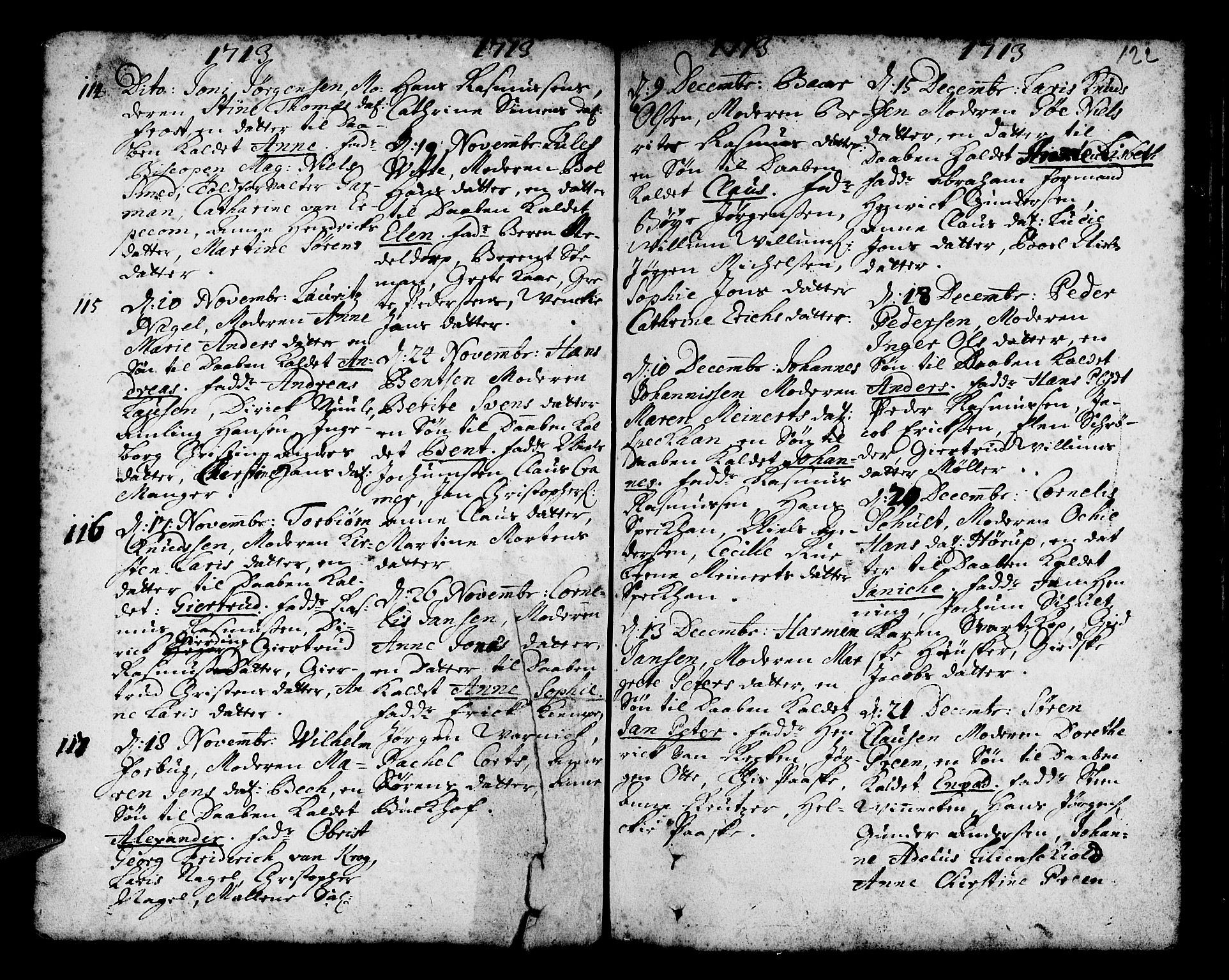 Nykirken Sokneprestembete, AV/SAB-A-77101/H/Haa/L0002: Parish register (official) no. A 2, 1700-1723, p. 122