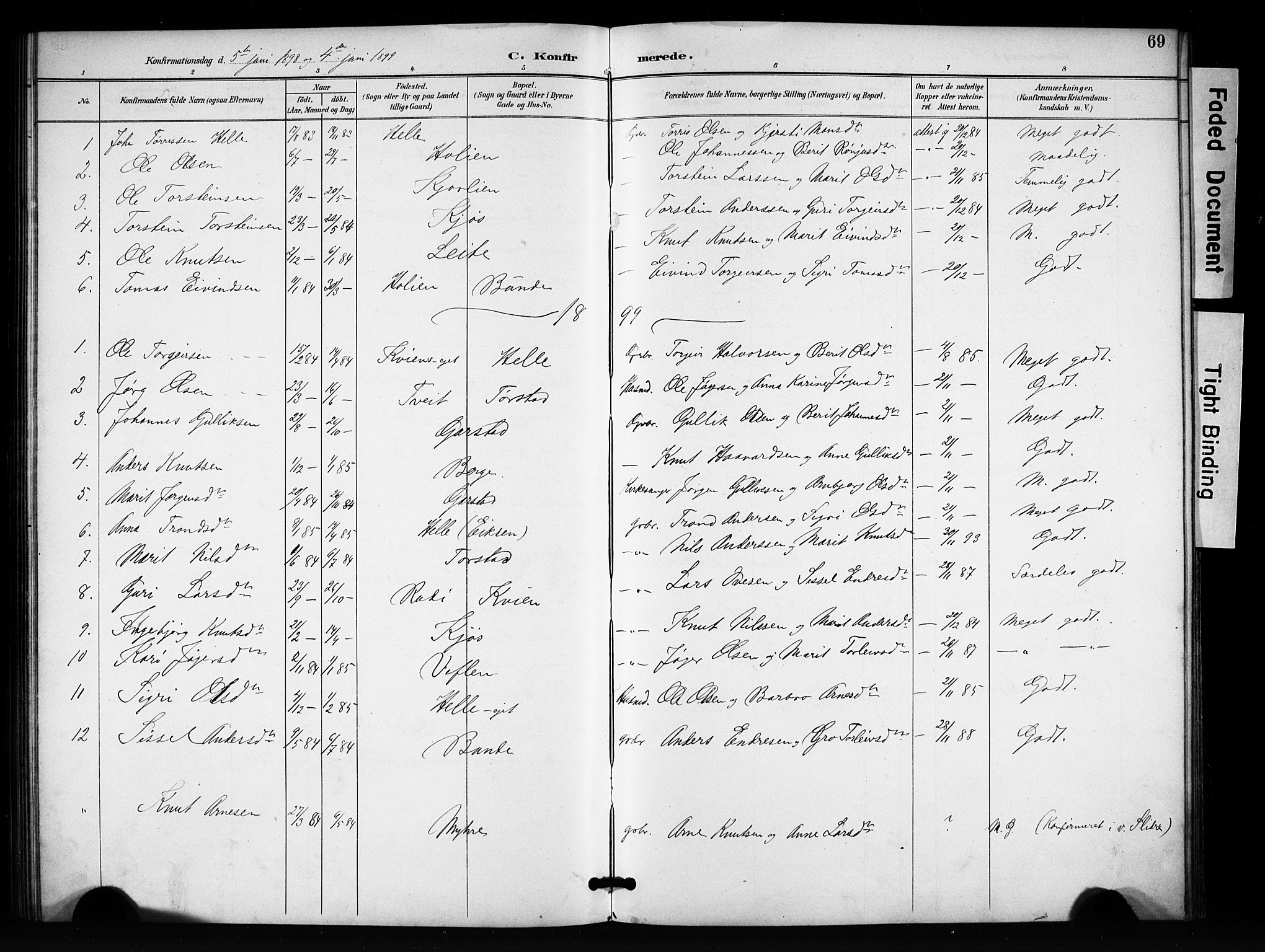 Vang prestekontor, Valdres, SAH/PREST-140/H/Hb/L0007: Parish register (copy) no. 7, 1893-1924, p. 69