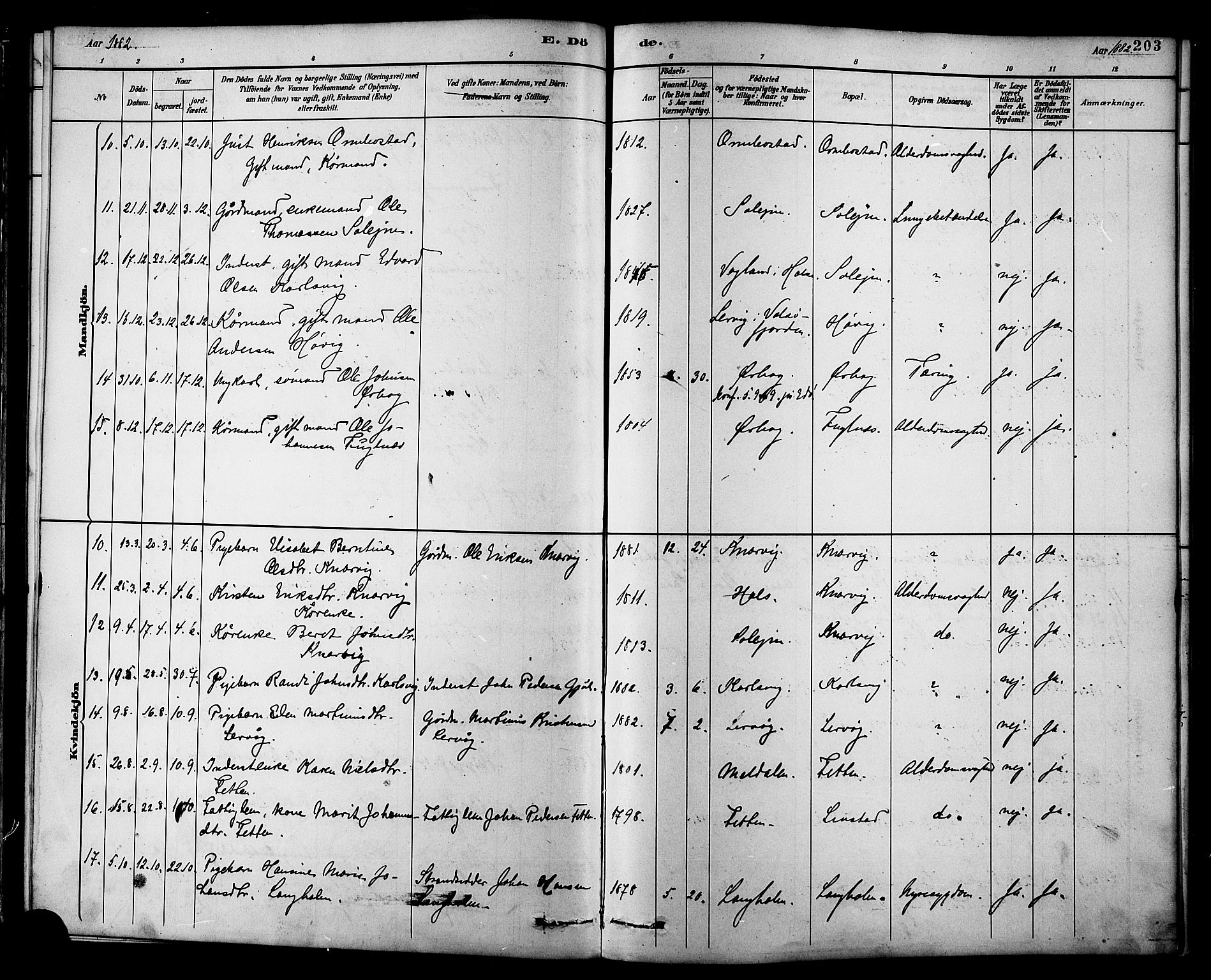 Ministerialprotokoller, klokkerbøker og fødselsregistre - Møre og Romsdal, AV/SAT-A-1454/577/L0896: Parish register (official) no. 577A03, 1880-1898, p. 203