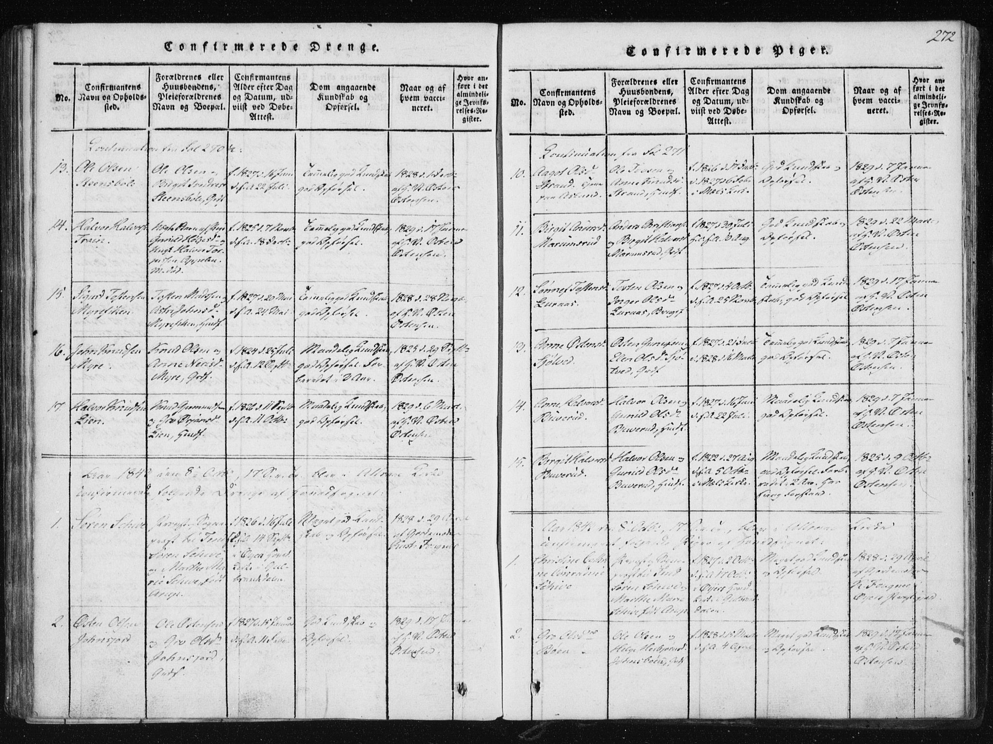 Tinn kirkebøker, AV/SAKO-A-308/F/Fb/L0001: Parish register (official) no. II 1, 1815-1843, p. 272