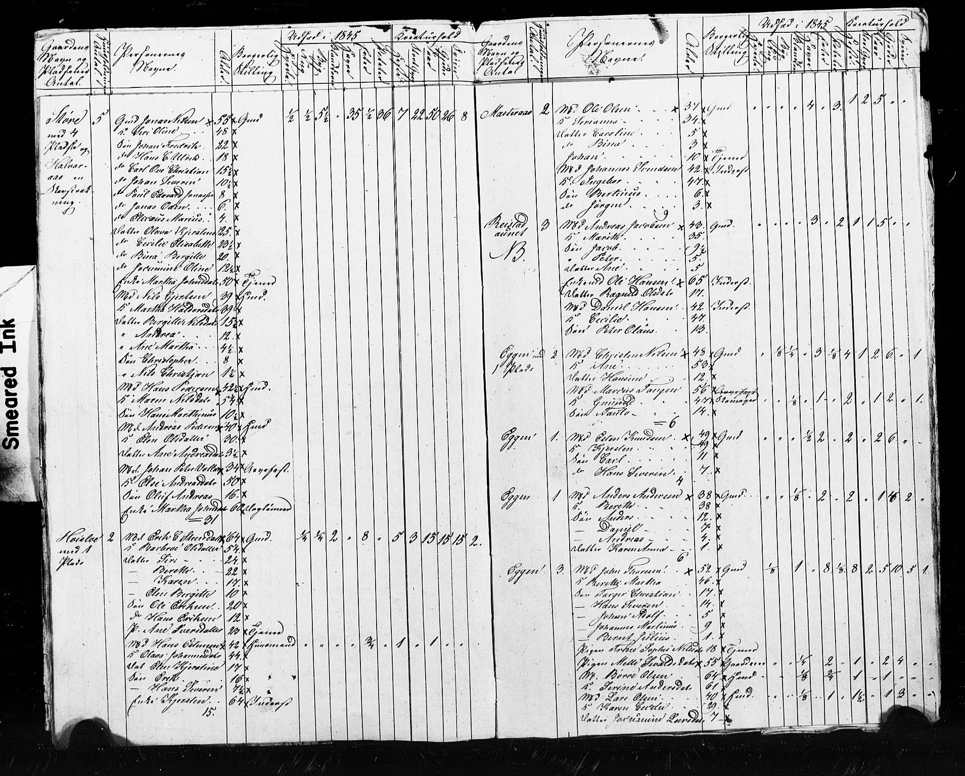 , Census 1845 for Skogn, 1845, p. 43