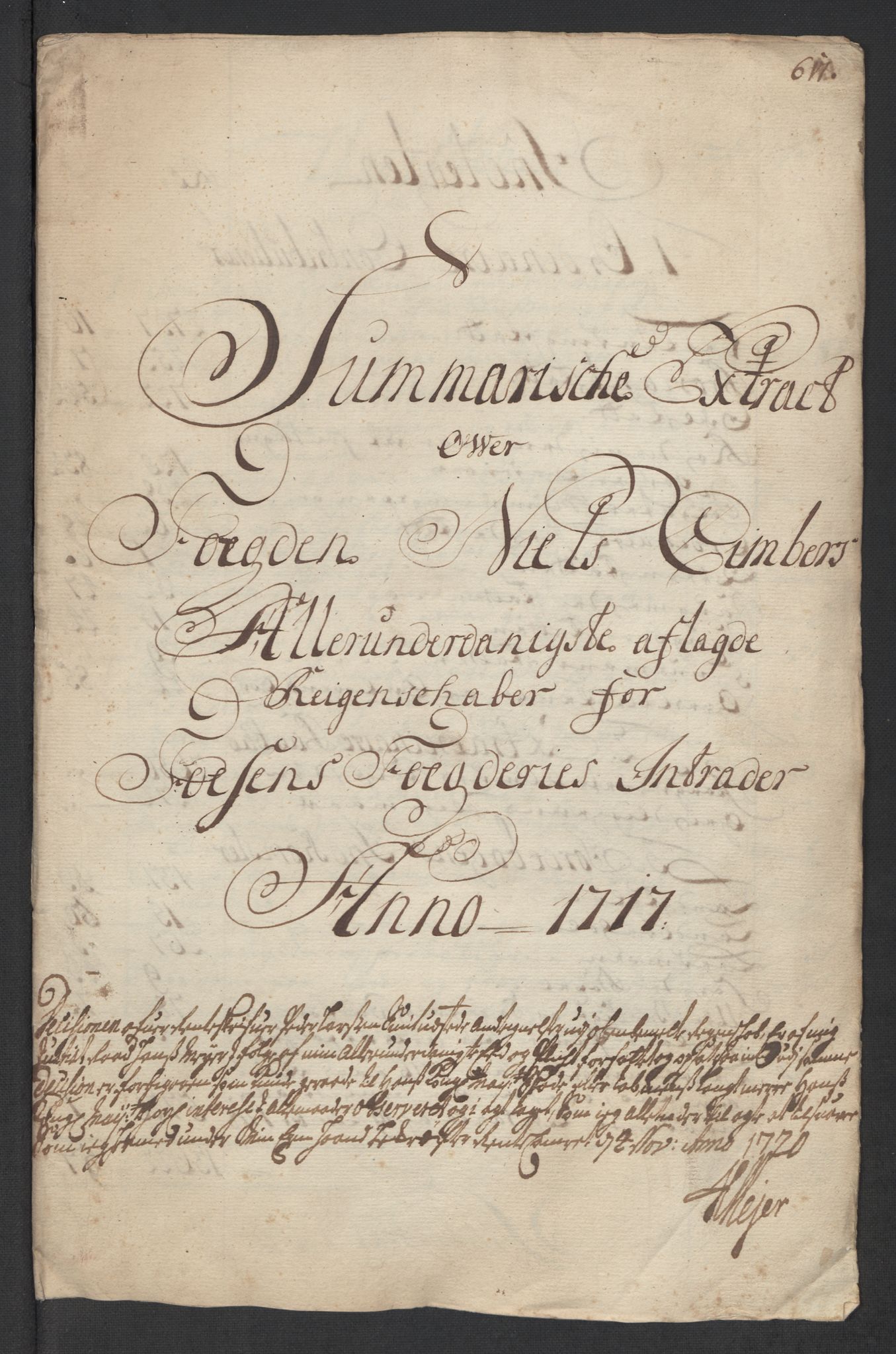 Rentekammeret inntil 1814, Reviderte regnskaper, Fogderegnskap, RA/EA-4092/R57/L3865: Fogderegnskap Fosen, 1717, p. 13