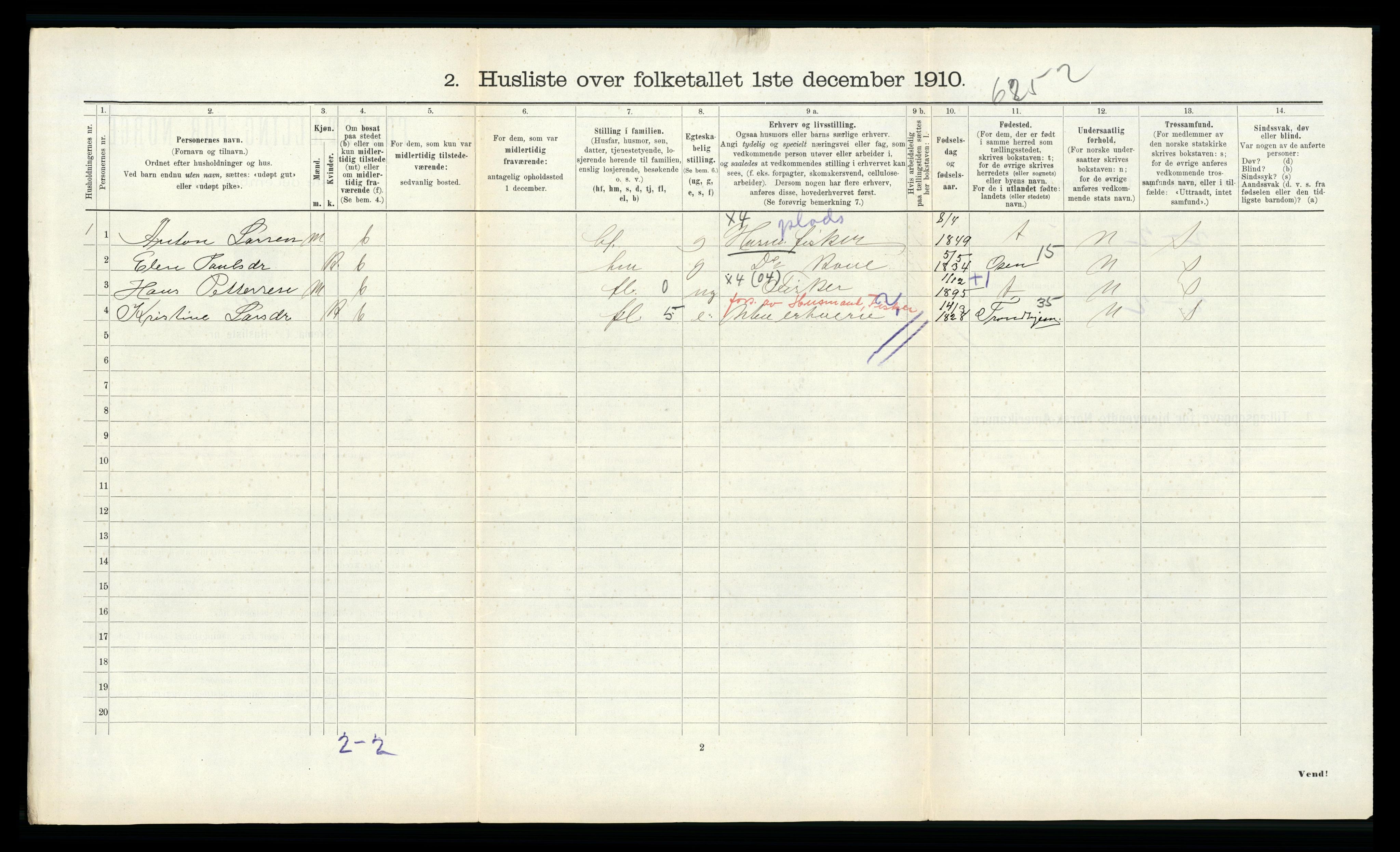 RA, 1910 census for Roan, 1910, p. 445