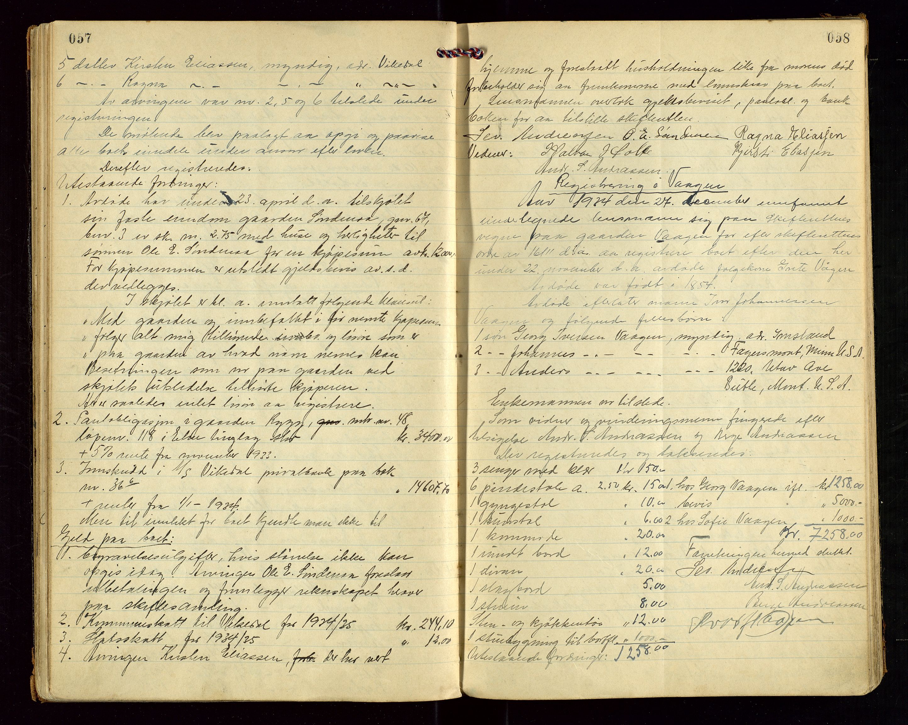 Vikedal lensmannskontor, AV/SAST-A-100179/Gg/L0003: Dødsfallprotokoll, 1933-1943, p. 57-58