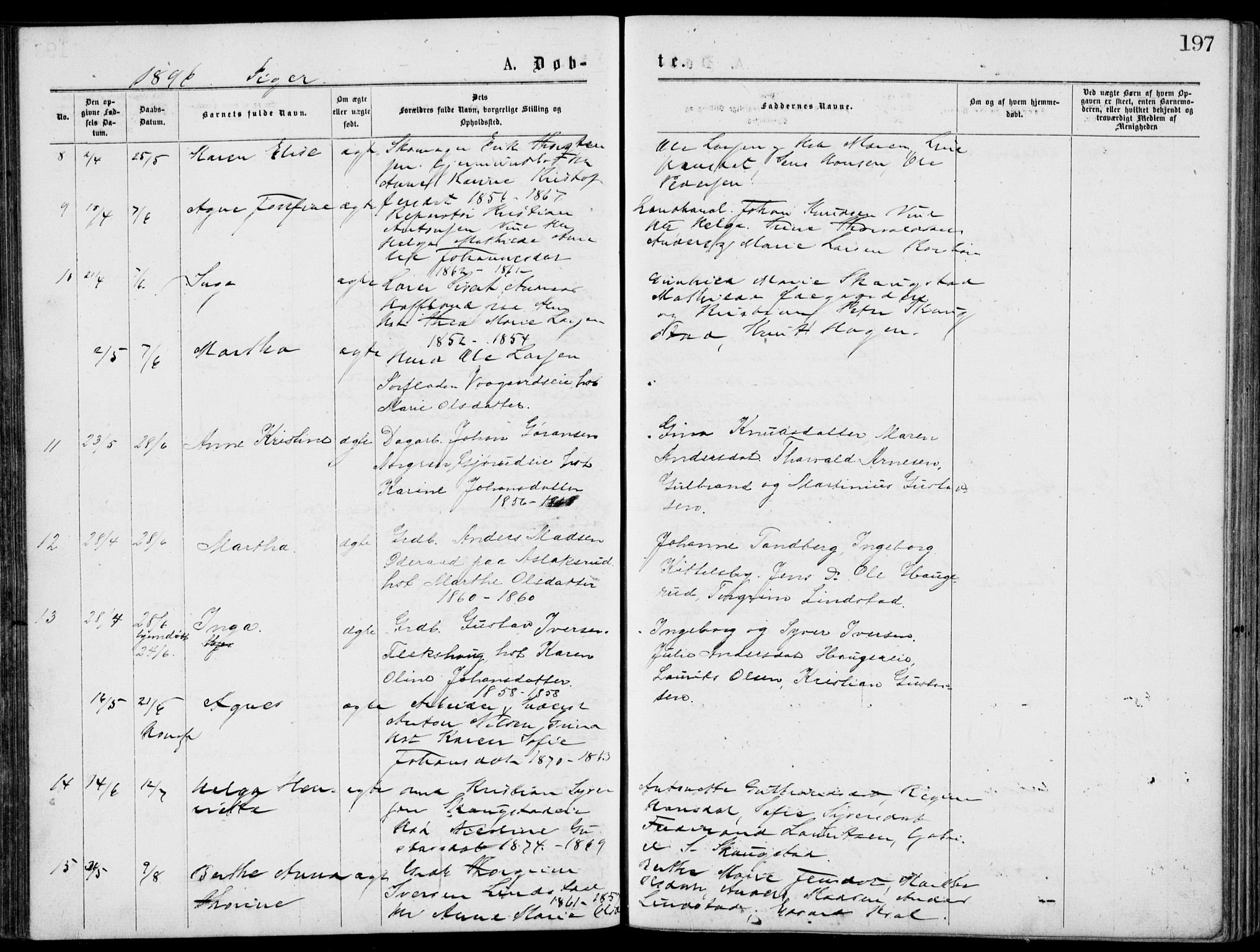 Norderhov kirkebøker, AV/SAKO-A-237/G/Gb/L0001: Parish register (copy) no. II 1, 1876-1899, p. 197