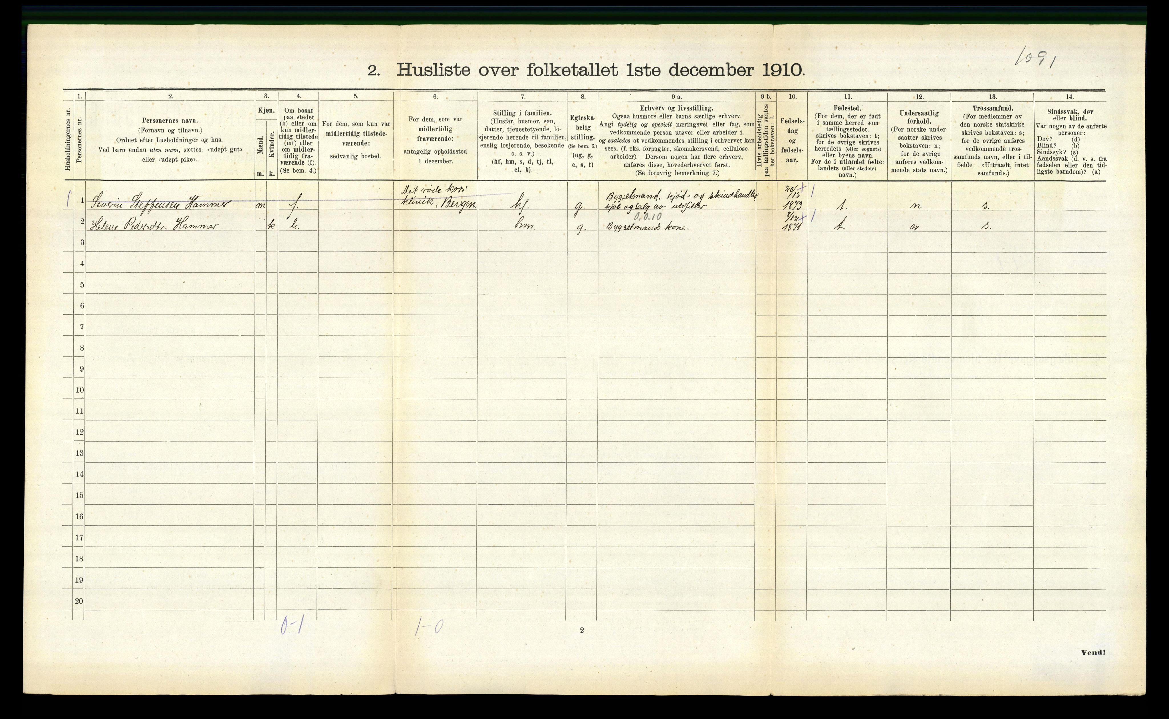 RA, 1910 census for Gloppen, 1910, p. 565