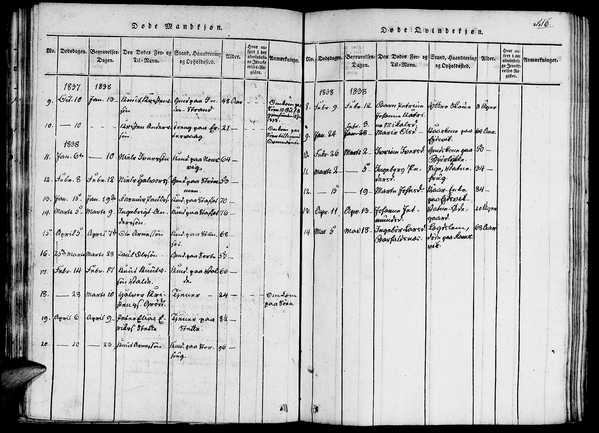 Ministerialprotokoller, klokkerbøker og fødselsregistre - Møre og Romsdal, AV/SAT-A-1454/524/L0351: Parish register (official) no. 524A03, 1816-1838, p. 116