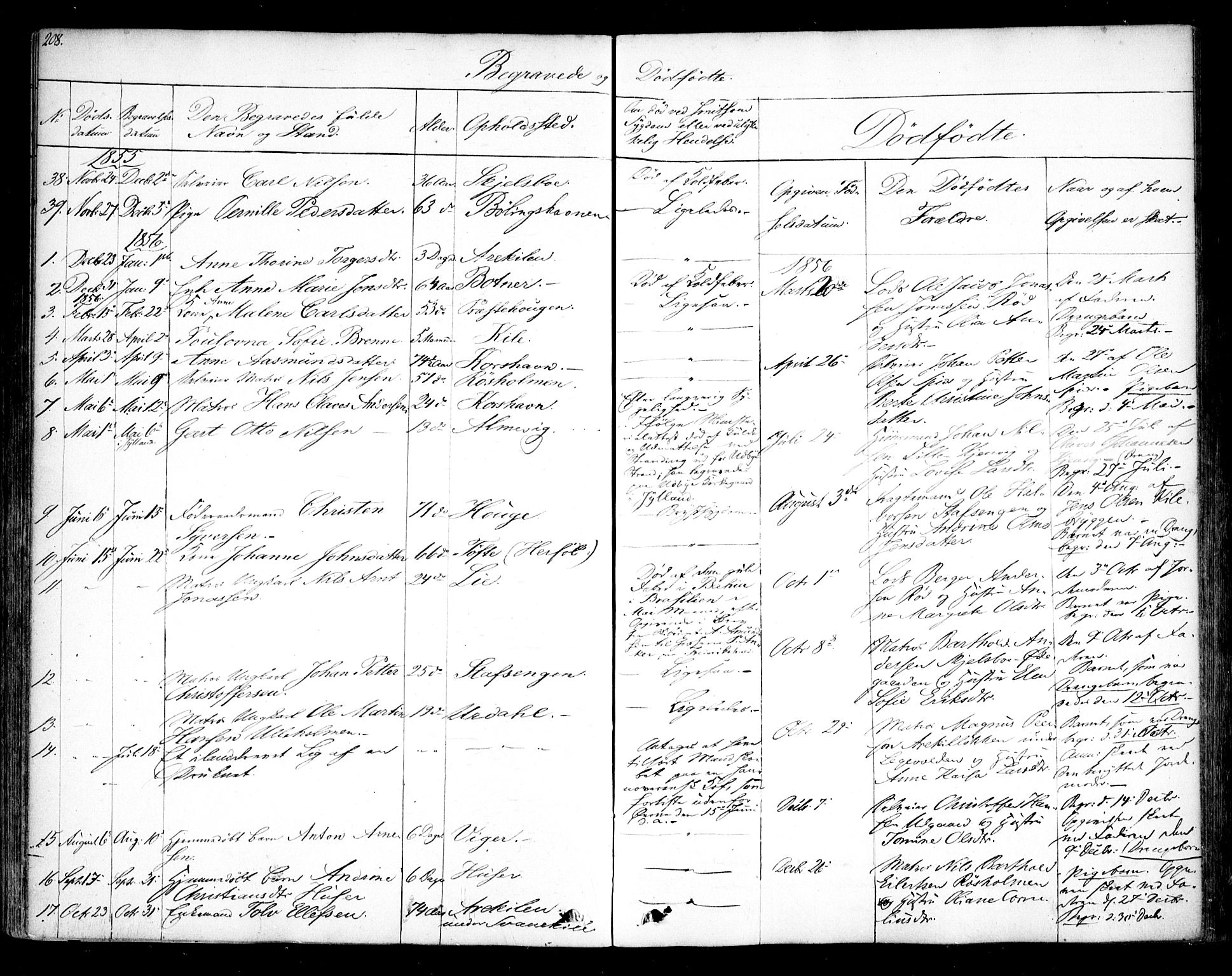 Hvaler prestekontor Kirkebøker, AV/SAO-A-2001/F/Fa/L0006: Parish register (official) no. I 6, 1846-1863, p. 208