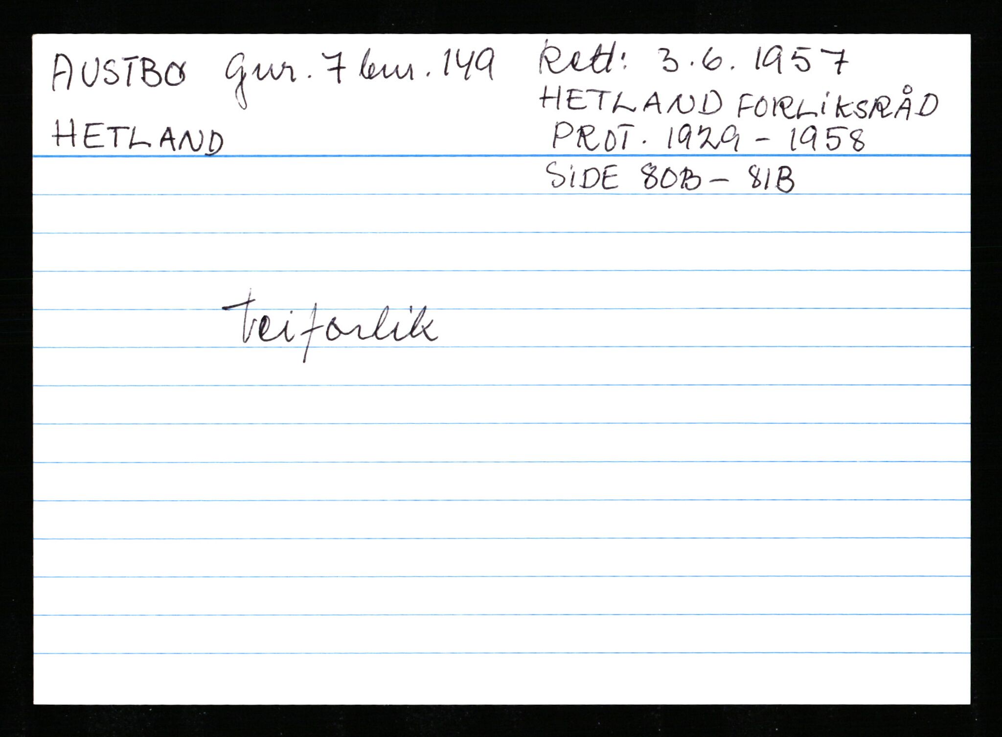 Statsarkivet i Stavanger, AV/SAST-A-101971/03/Y/Ym/L0003: Åstedskort sortert etter gårdsnavn: Austbø - Bandeberg, 1600-1950, p. 34
