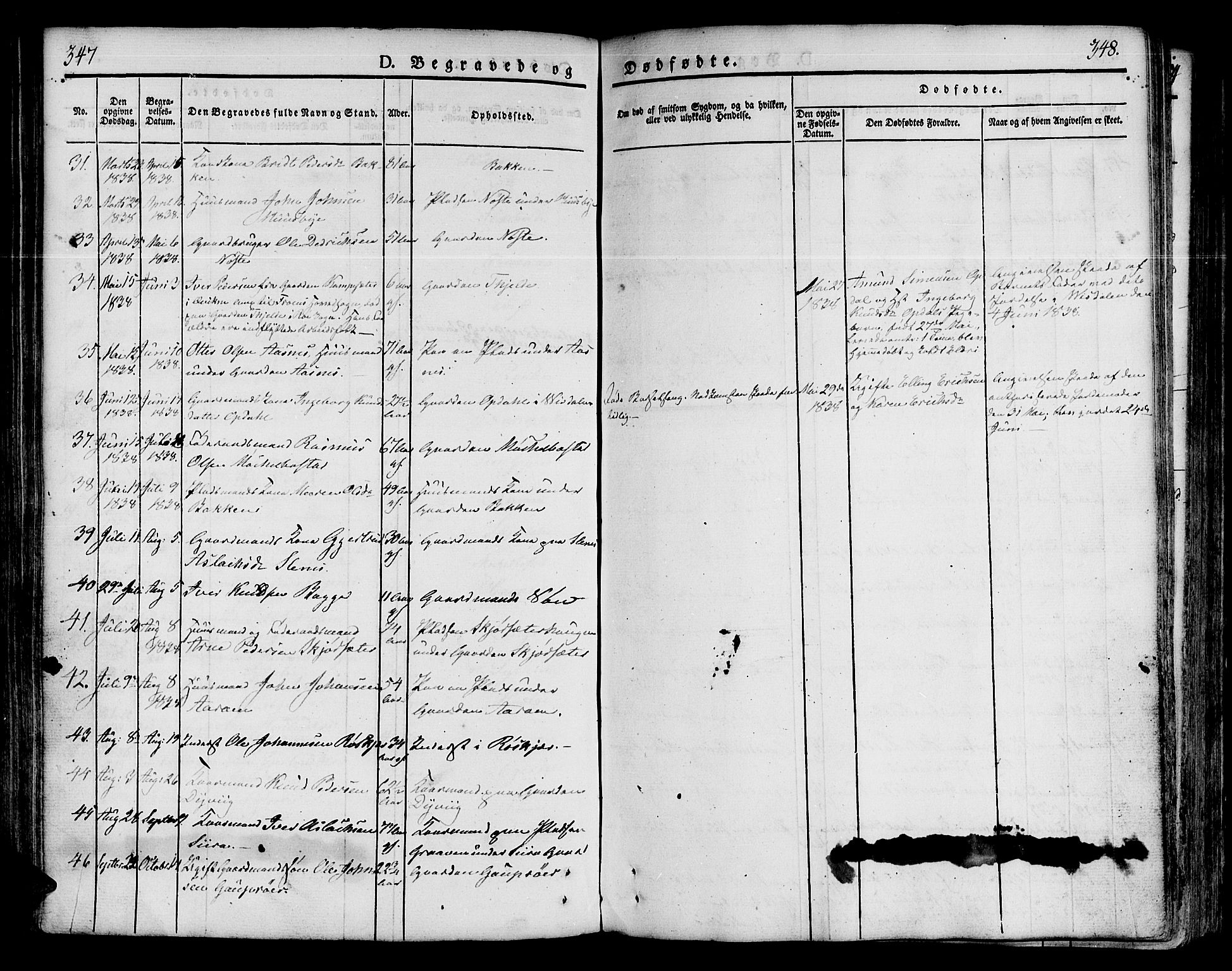 Ministerialprotokoller, klokkerbøker og fødselsregistre - Møre og Romsdal, SAT/A-1454/551/L0624: Parish register (official) no. 551A04, 1831-1845, p. 347-348