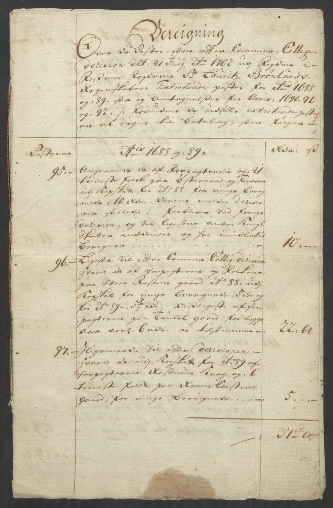 Rentekammeret inntil 1814, Reviderte regnskaper, Fogderegnskap, AV/RA-EA-4092/R57/L3851: Fogderegnskap Fosen, 1695-1696, p. 346