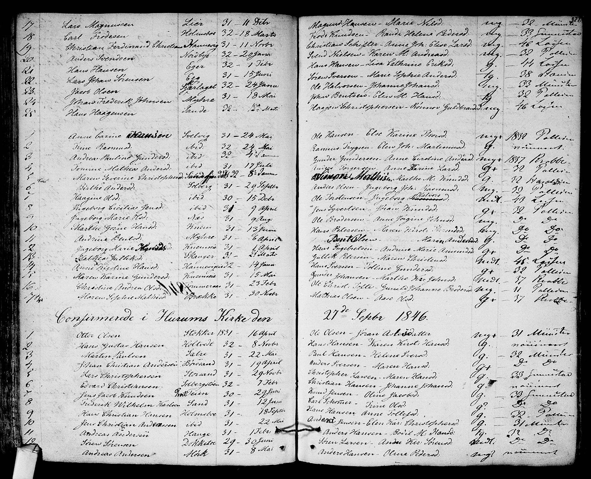 Hurum kirkebøker, AV/SAKO-A-229/F/Fa/L0010: Parish register (official) no. 10, 1827-1846, p. 327