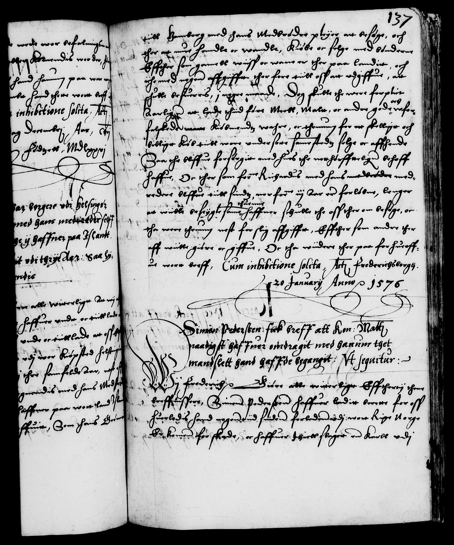 Danske Kanselli 1572-1799, RA/EA-3023/F/Fc/Fca/Fcaa/L0001: Norske registre (mikrofilm), 1572-1588, p. 137a