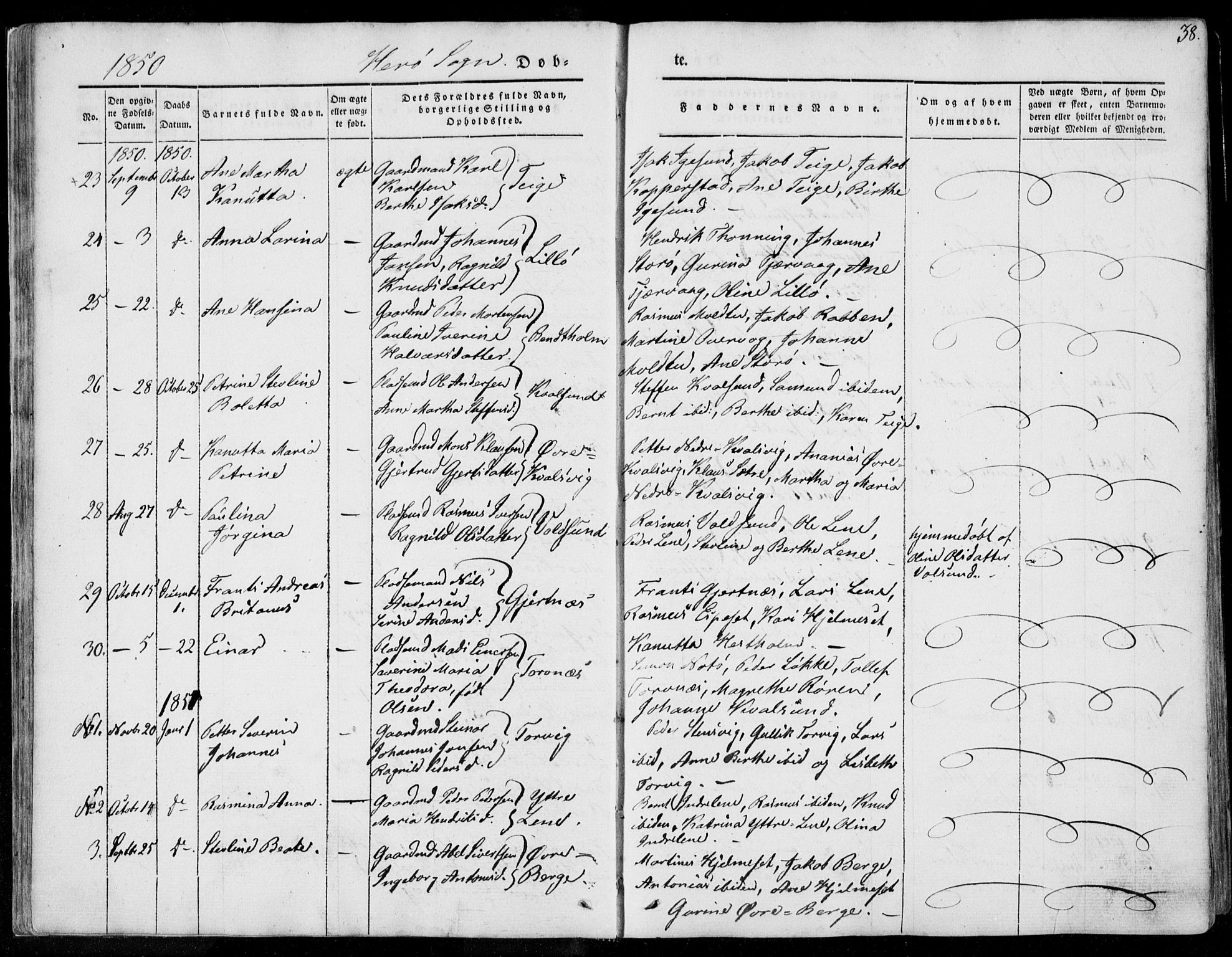 Ministerialprotokoller, klokkerbøker og fødselsregistre - Møre og Romsdal, AV/SAT-A-1454/507/L0070: Parish register (official) no. 507A05, 1842-1873, p. 38