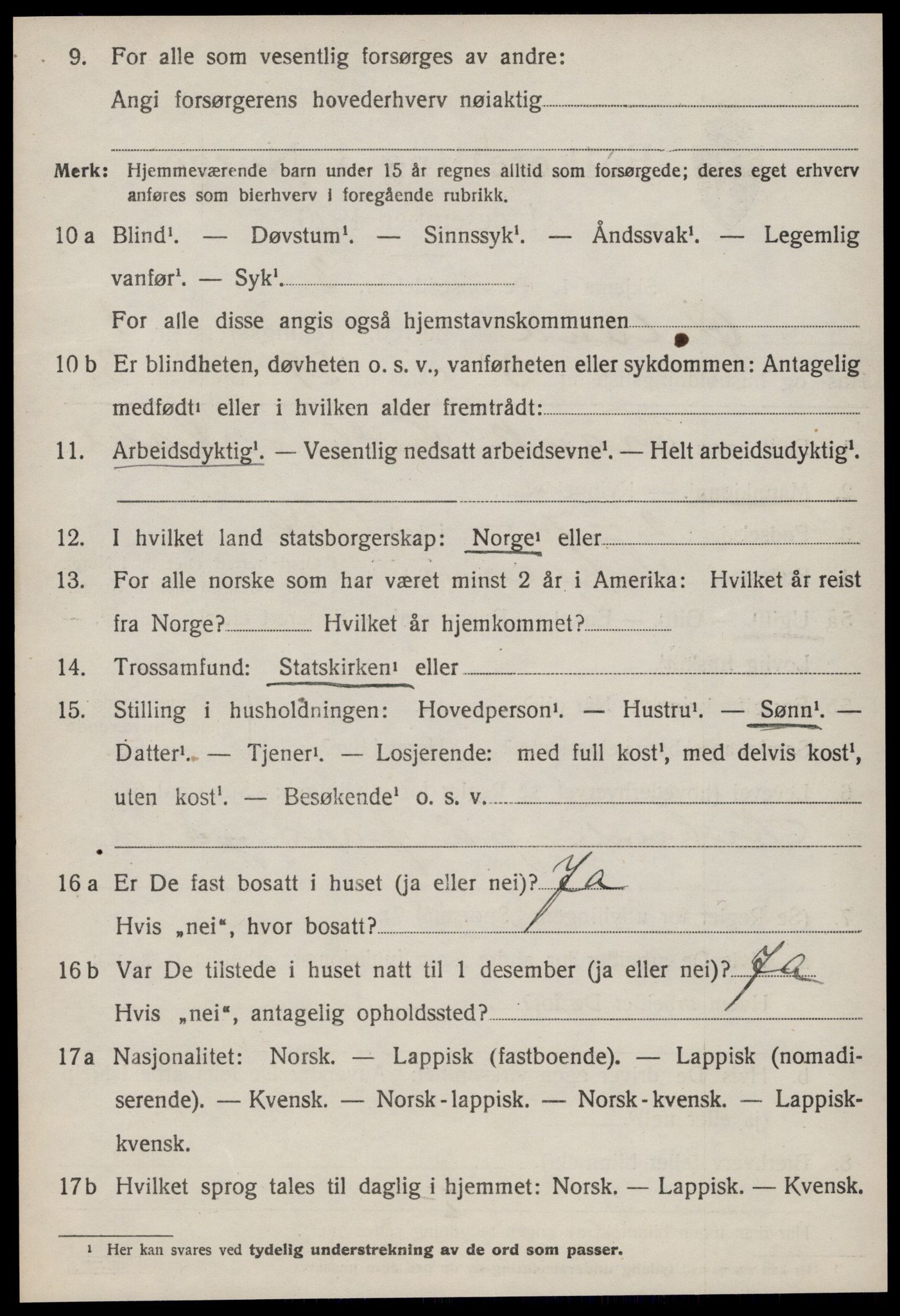 SAT, 1920 census for Ørland, 1920, p. 1386