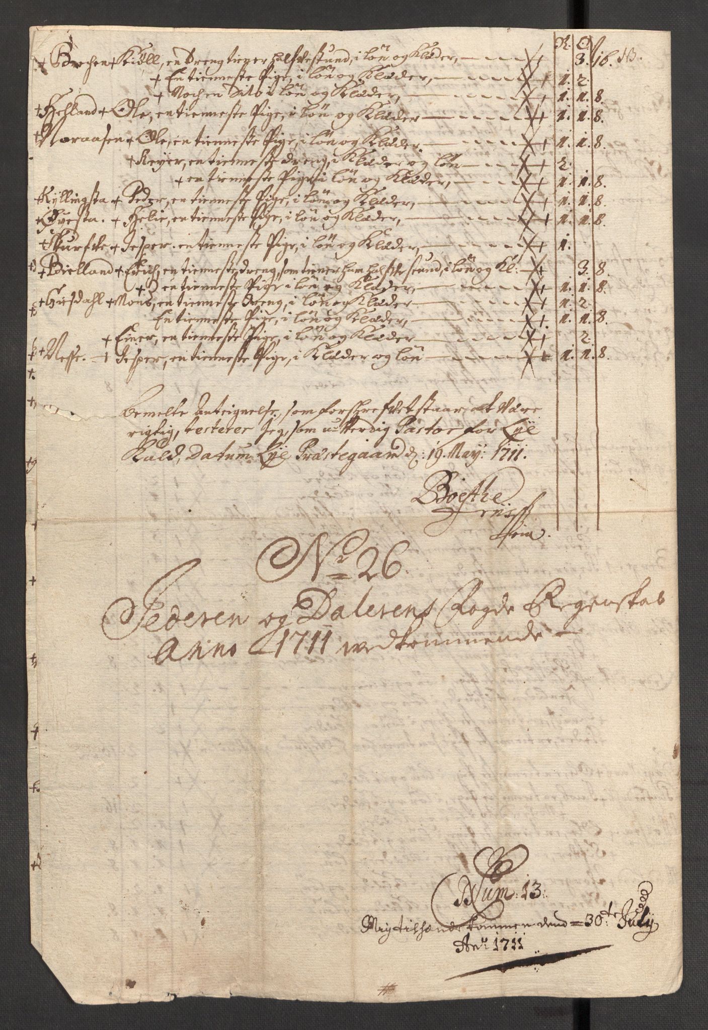 Rentekammeret inntil 1814, Reviderte regnskaper, Fogderegnskap, AV/RA-EA-4092/R46/L2735: Fogderegnskap Jæren og Dalane, 1711, p. 369