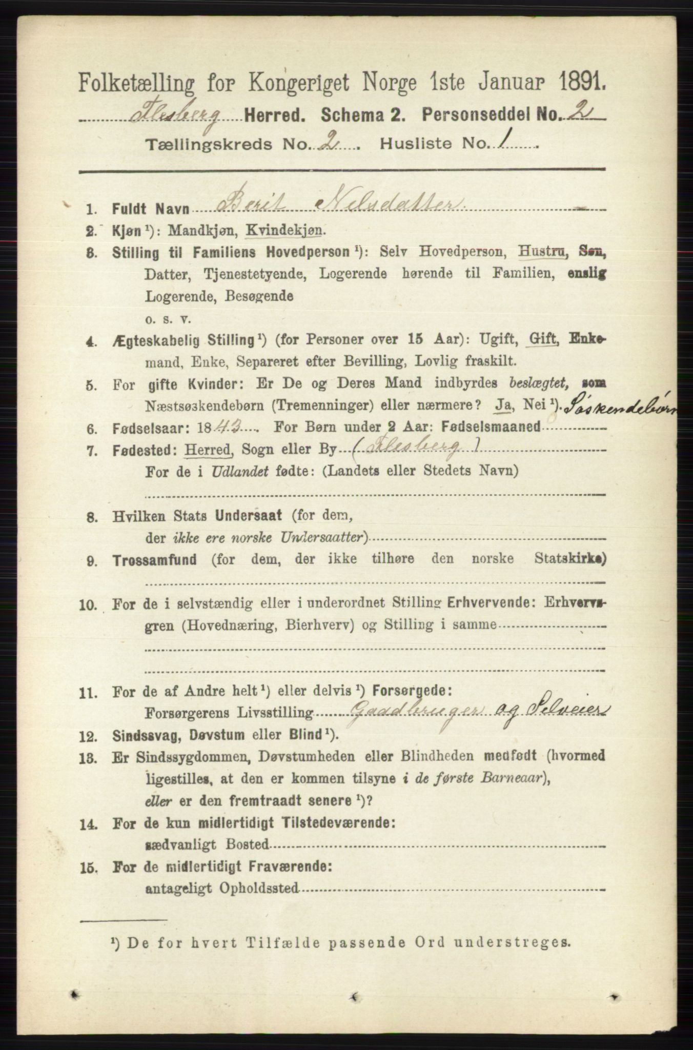 RA, 1891 census for 0631 Flesberg, 1891, p. 247