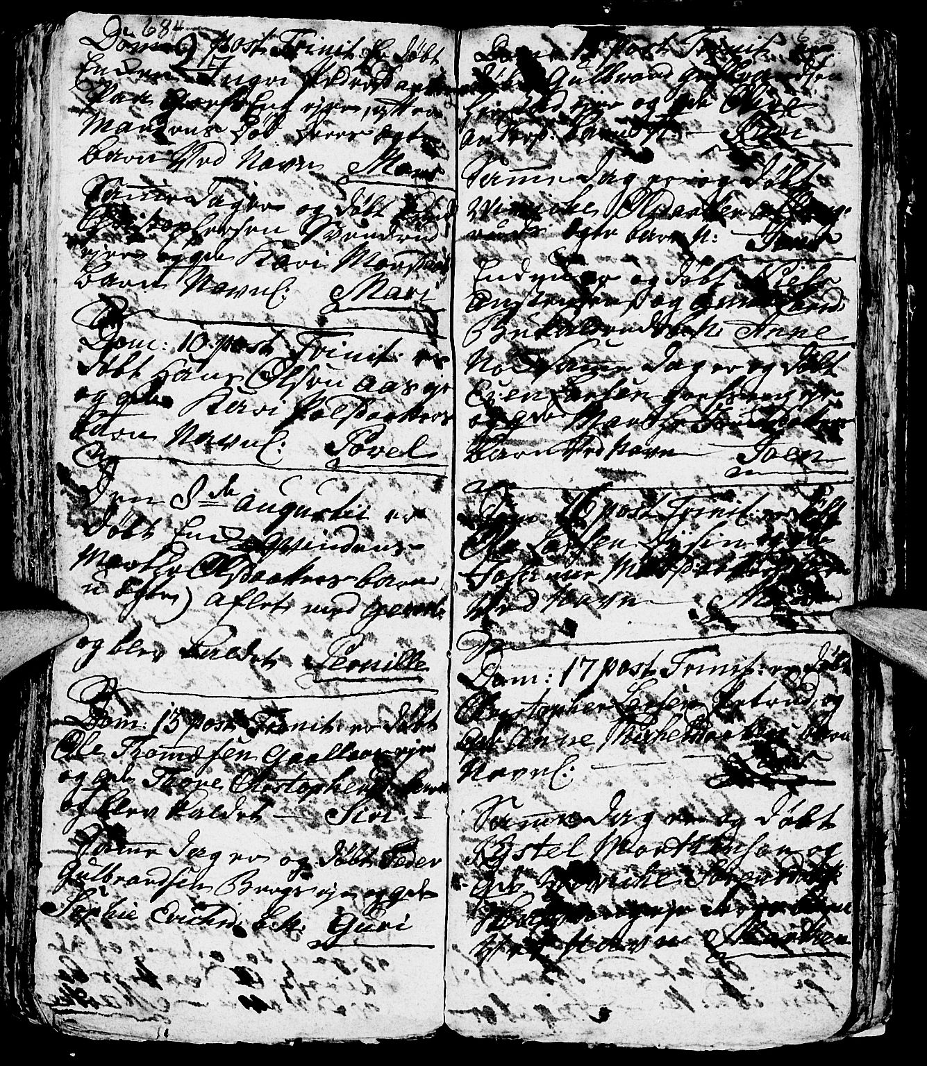 Nes prestekontor, Hedmark, SAH/PREST-020/L/La/L0001: Parish register (copy) no. 1, 1663-1784, p. 684-685