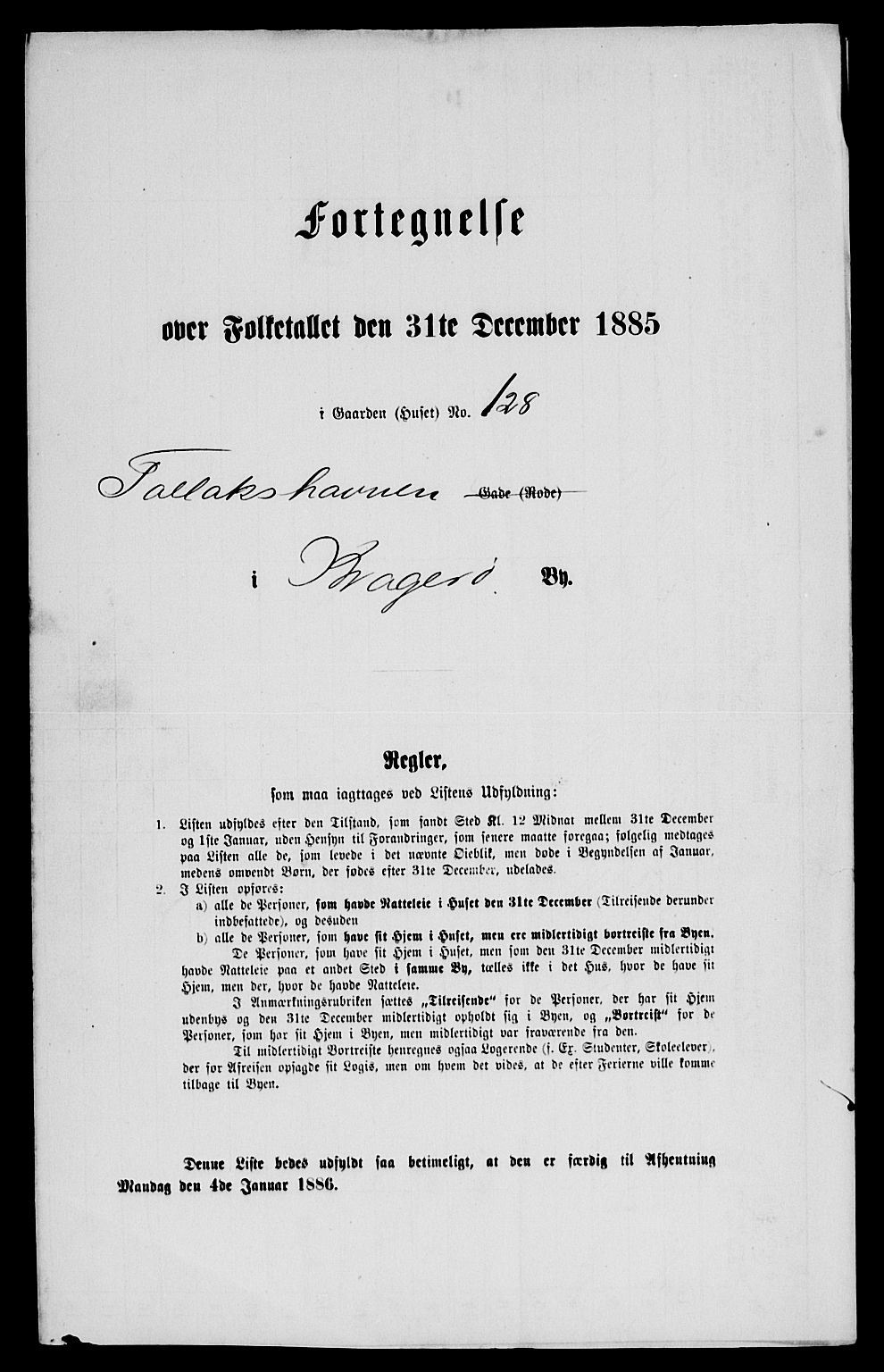 SAKO, 1885 census for 0801 Kragerø, 1885, p. 291