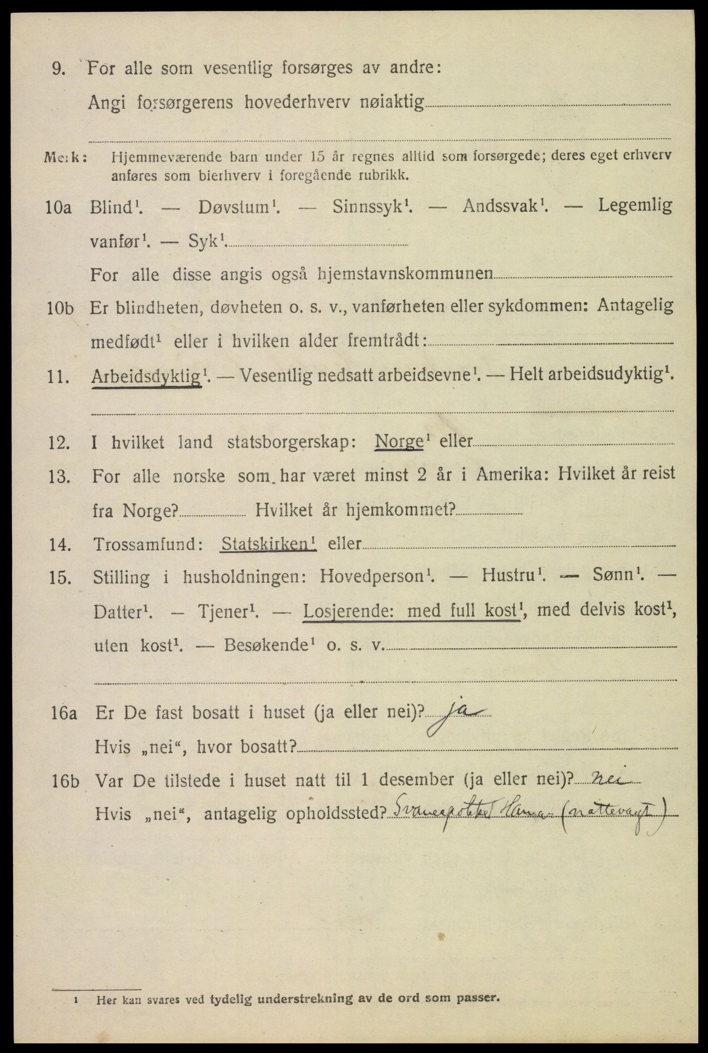 SAH, 1920 census for Vang (Hedmark), 1920, p. 9170