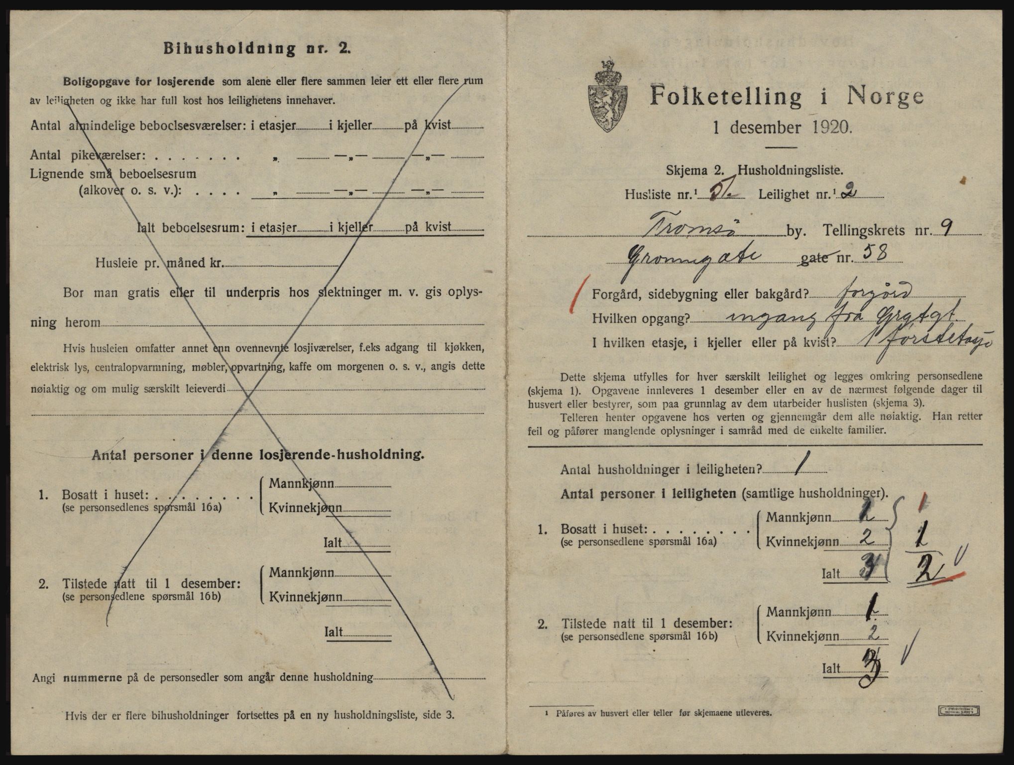 SATØ, 1920 census for Tromsø, 1920, p. 5021