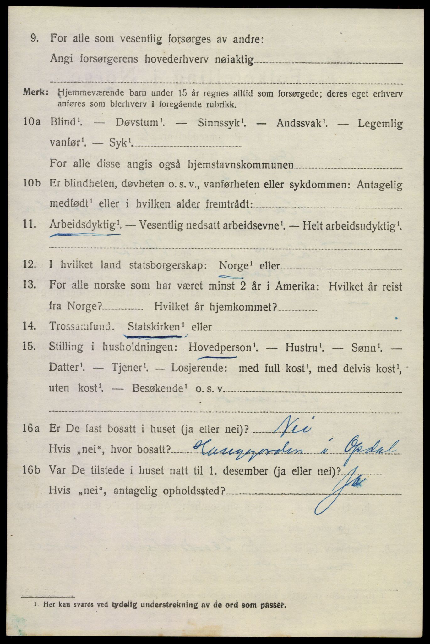 SAKO, 1920 census for Uvdal, 1920, p. 2738