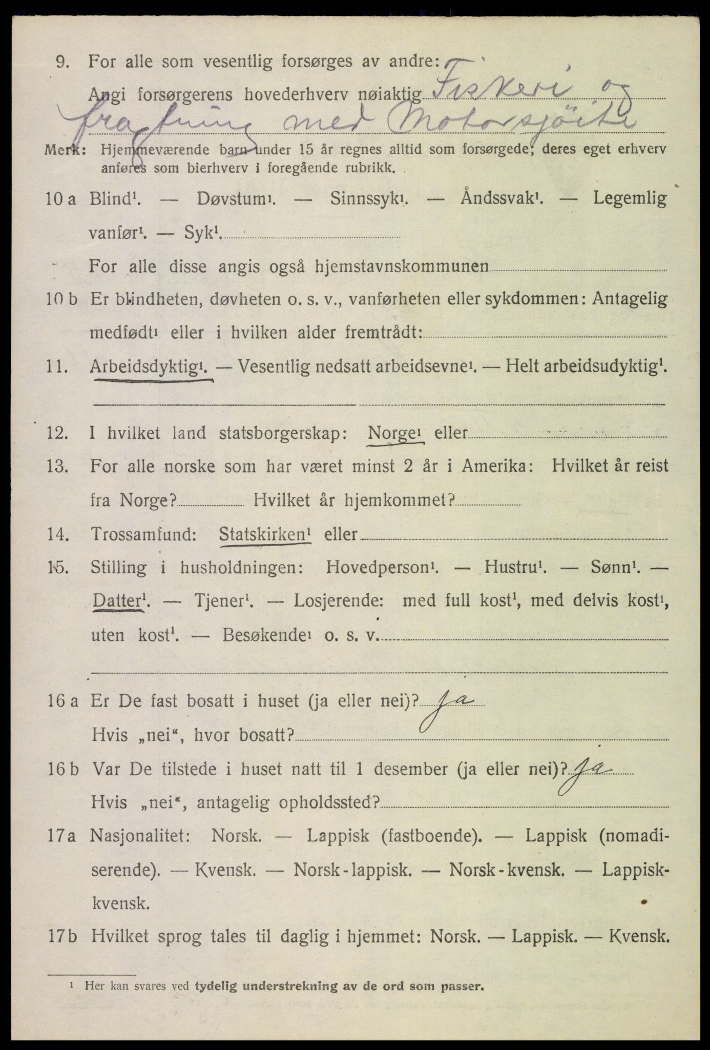 SAT, 1920 census for Evenes, 1920, p. 12493