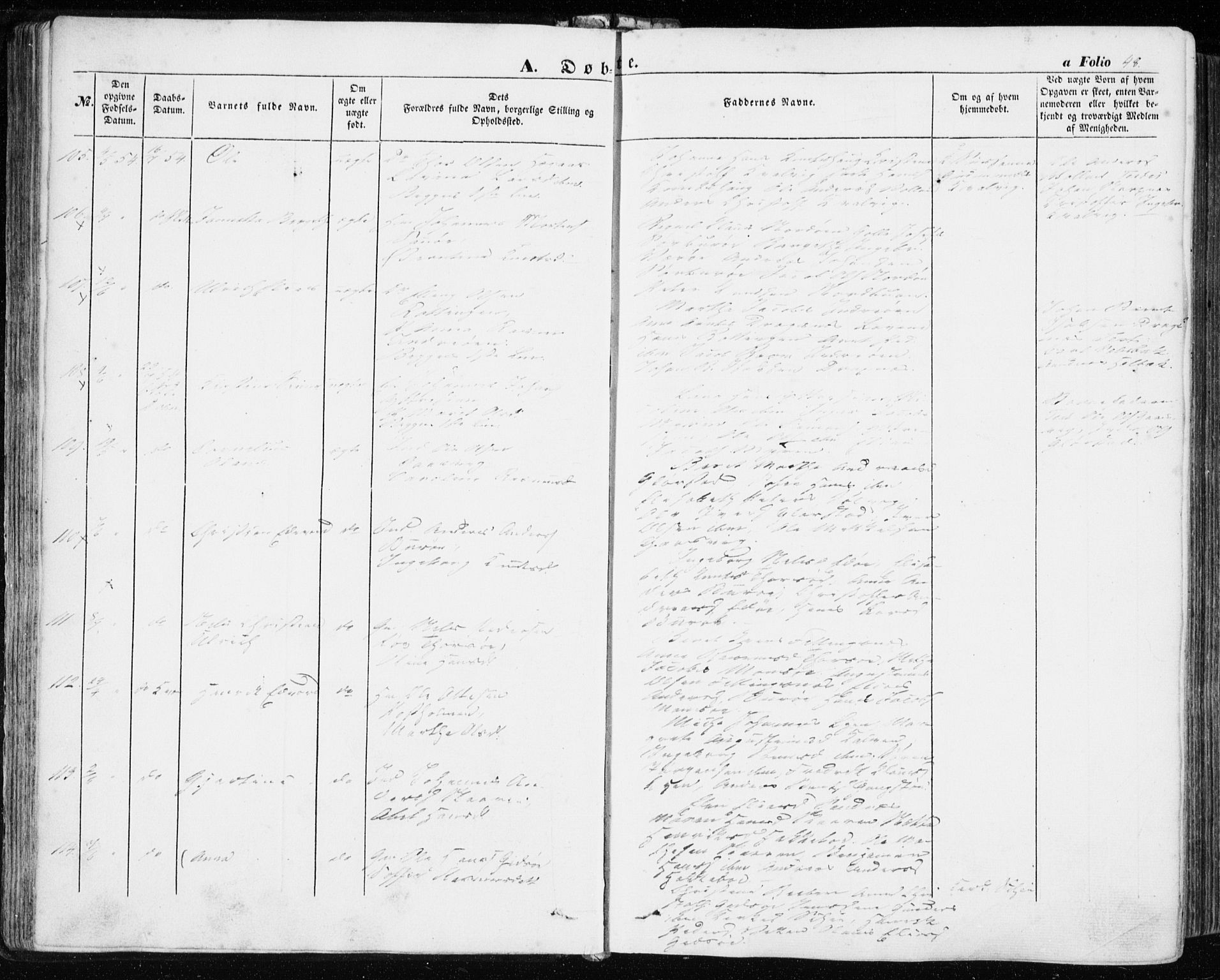 Ministerialprotokoller, klokkerbøker og fødselsregistre - Sør-Trøndelag, AV/SAT-A-1456/634/L0530: Parish register (official) no. 634A06, 1852-1860, p. 48