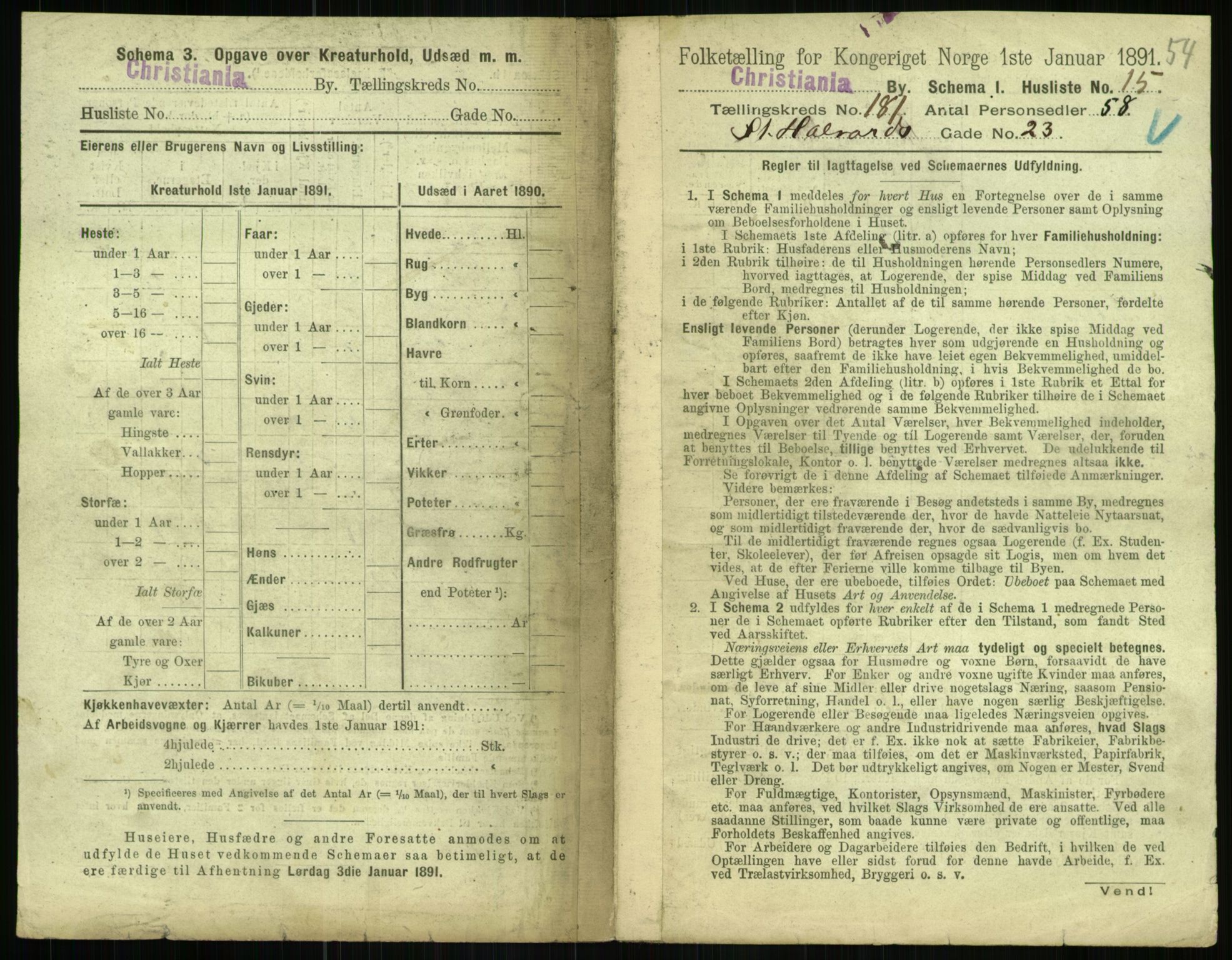 RA, 1891 census for 0301 Kristiania, 1891, p. 108483