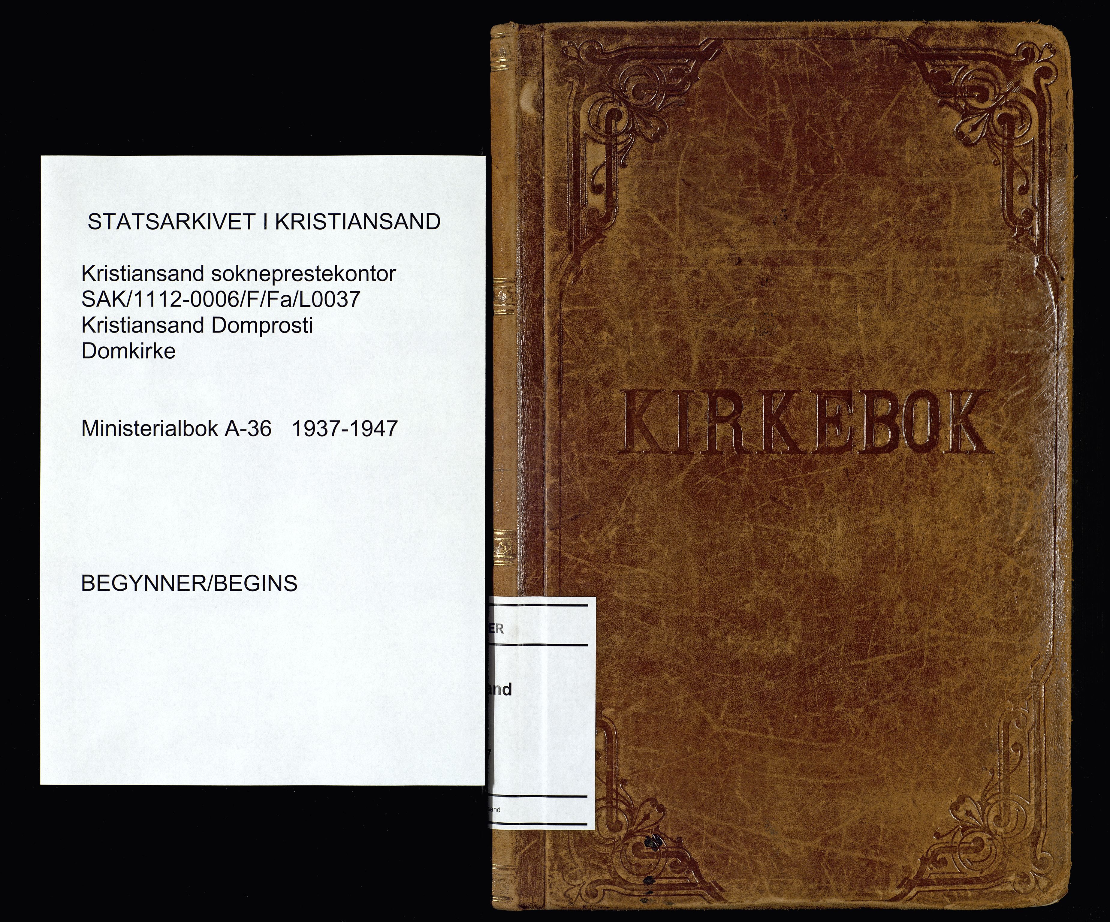 Kristiansand domprosti, SAK/1112-0006/F/Fa/L0037: Parish register (official) no. A-36, 1937-1947
